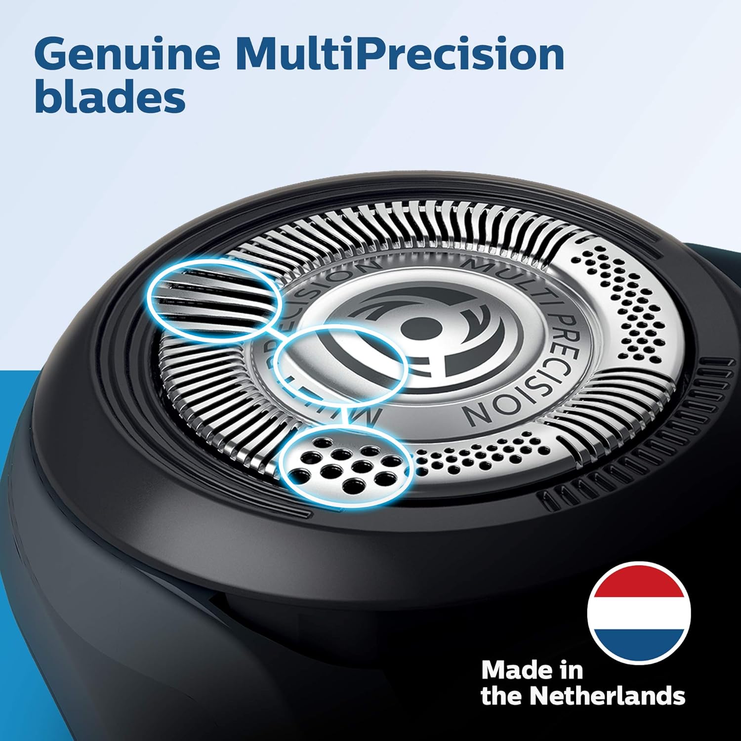 Philips Norelco Genuine Replacement Heads, 3 Count | 45 Self Sharpening MultiPrecision Blades, Compatible with Series 5000 - 6000 and AquaTouch, SH50/52