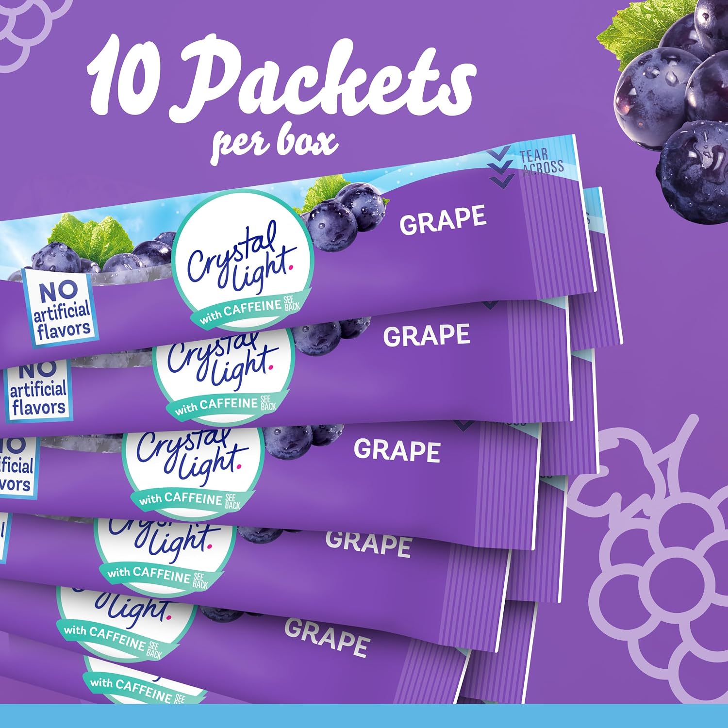 Crystal Light Drink Mix, 6 Pitcher Packets Concord Grape , 2.01 oz | for Flavorful Hydration and Shareable Refreshment Zero Sugar, Low Calorie No Caffeine
