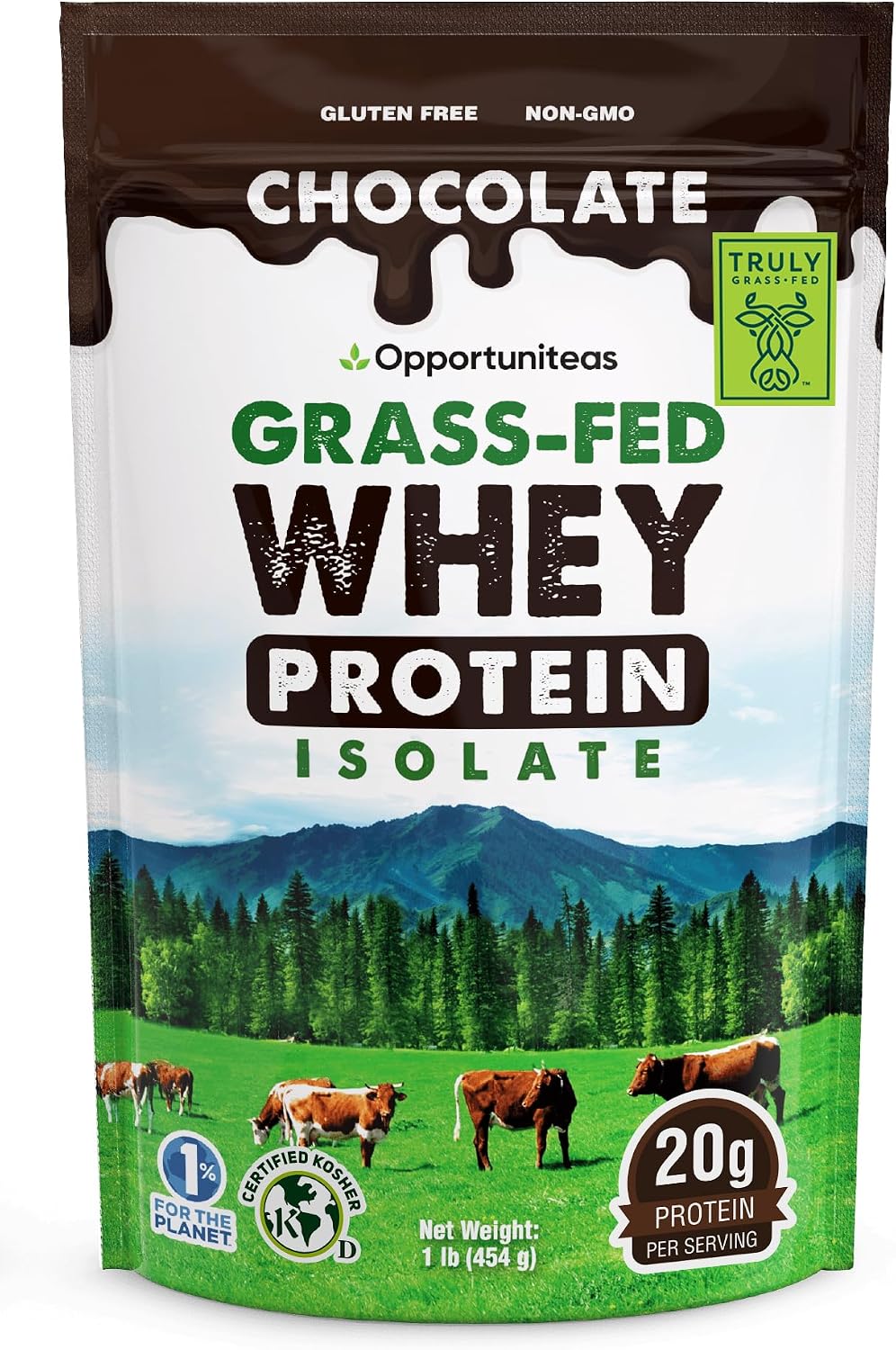 Unflavored Grass Fed Whey Isolate Protein Powder, 1 lb | Isolated, Flavorless Whey made with 100% GrassFed Hormone-Free Milk, It's Unsweetened, Cold-Pressed and Heavy-Metal Tested