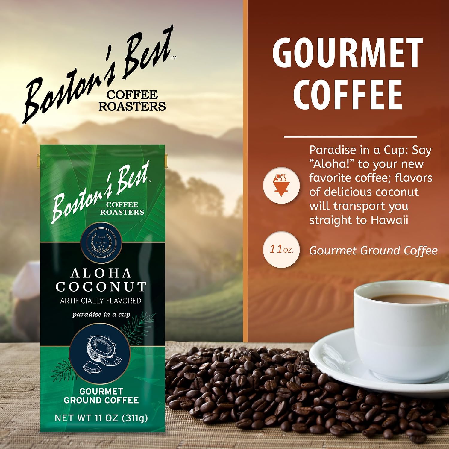 Boston’s Best Coffee - Fall-Inspired Pumpkin Spice Medium Roast Gourmet Delicious Flavored Coffee, Premium Ground - 11 oz. / 311 g Bag