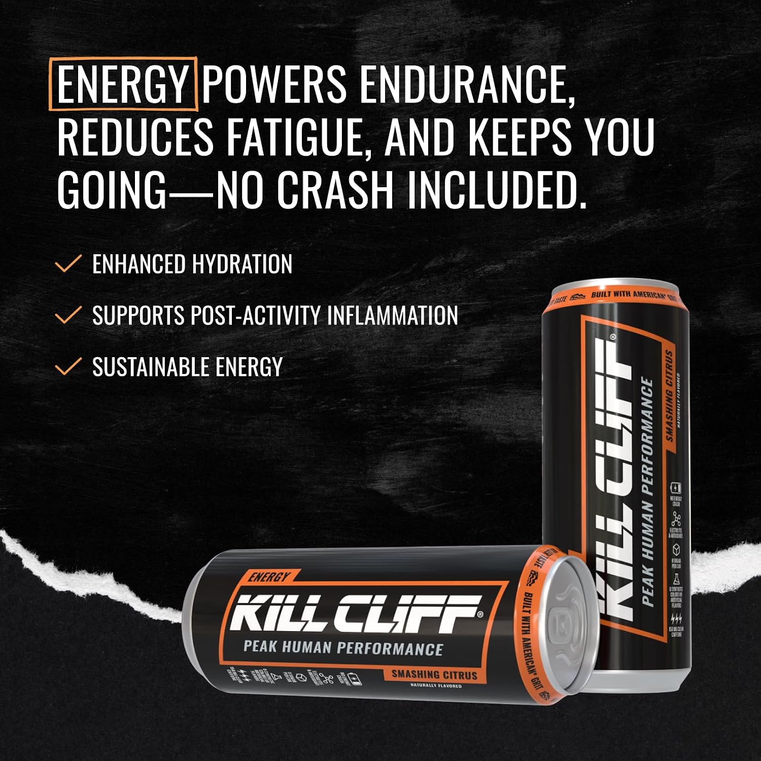 Kill Cliff Energy Drink - Sugar Free - Smashing Citrus 12 oz 12 Pack