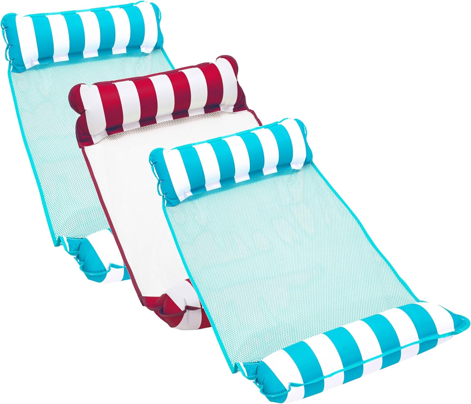 Aqua 4-in-1 Monterey Hammock Pool Float & Water Hammocks – 2-3-4 Multipacks – Multiple Colors/Styles – for Adults and Kids Floating