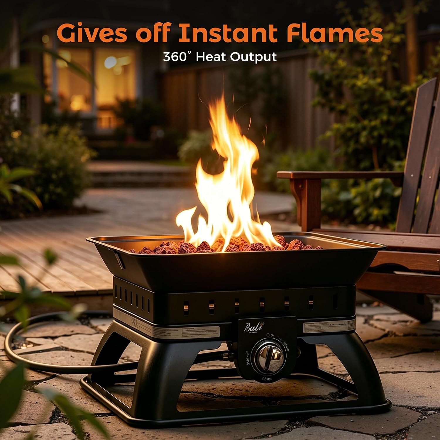 BALI OUTDOORS Propane Fire Pit Perfect for Camping | Outdoor Fire Pit for Portable Firepits for Outside Outdoor Patio