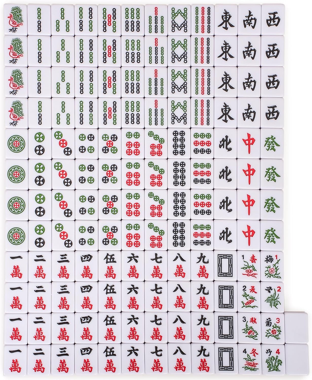 Yellow Mountain Imports Chinese Mahjong Set – Rouge Heritage – 146 Medium Tiles, Professional Set for Chinese-Style Play [中式麻將 專業套裝]