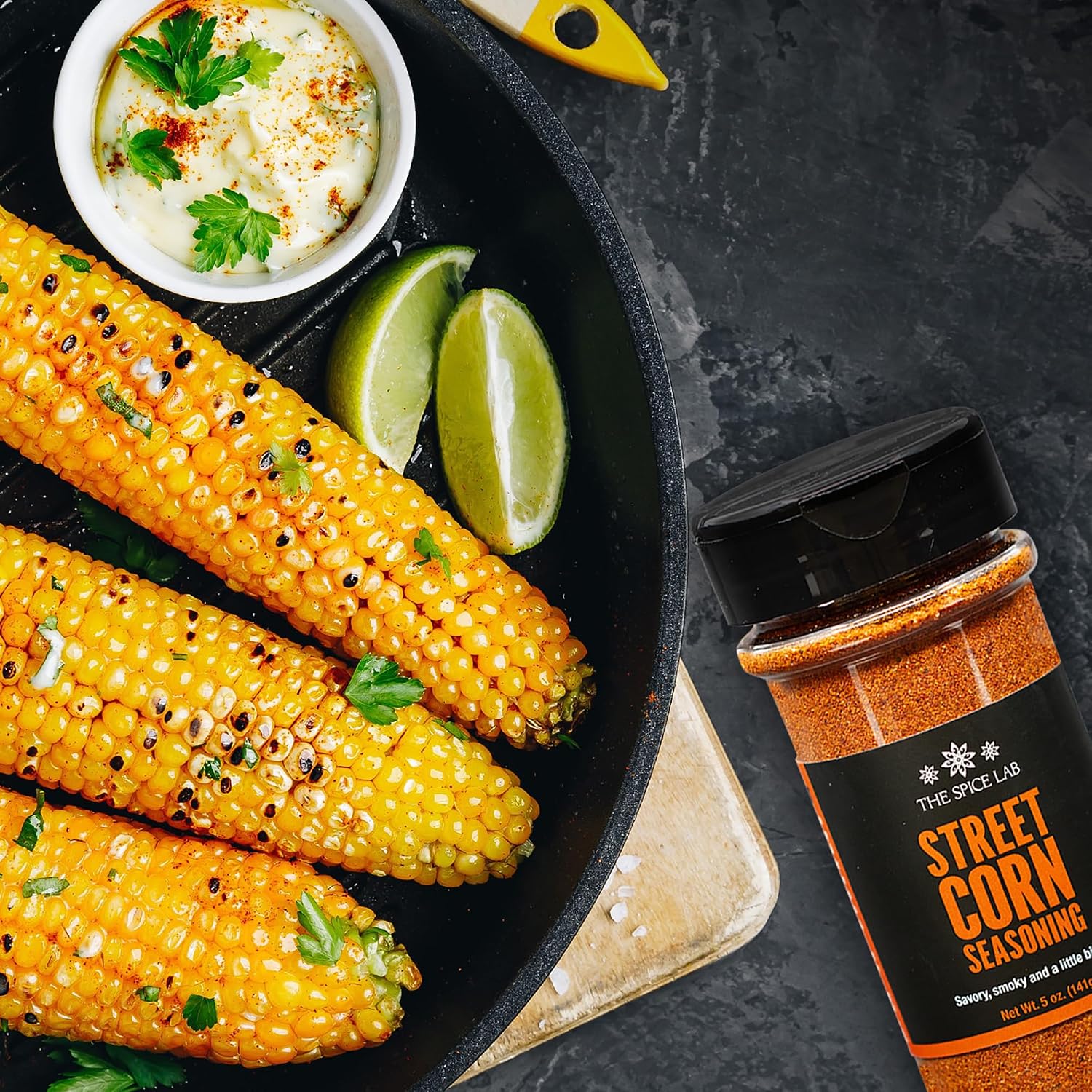 The Spice Lab Mexican Street Corn Seasoning – 5 oz Shaker Jar - All Natural Elote Seasoning For Vegan Street Corn
