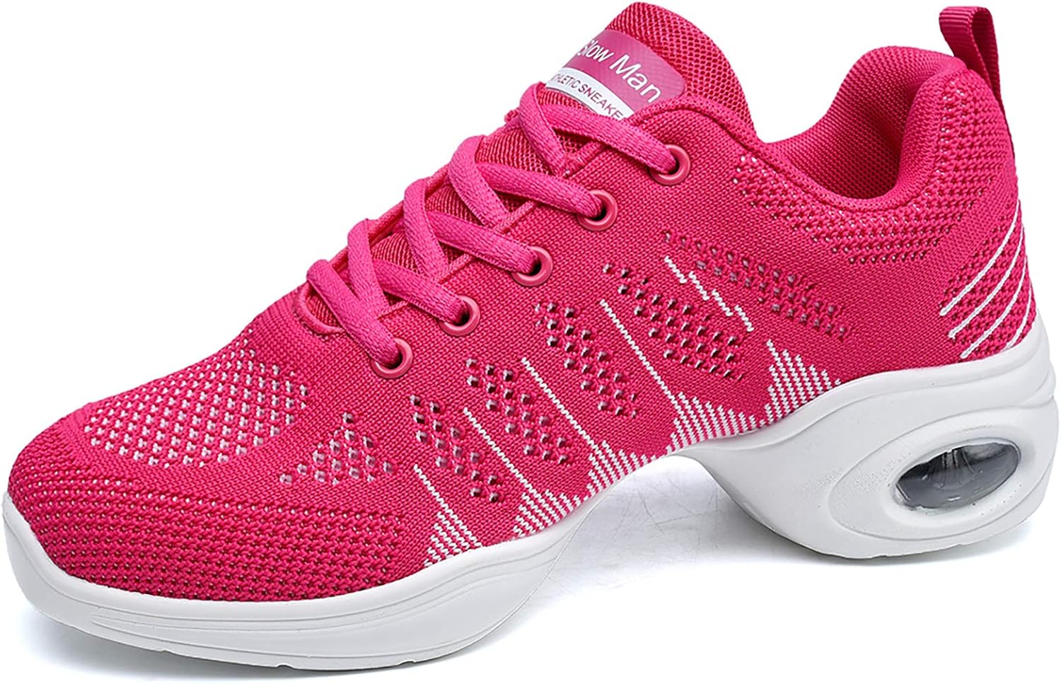 Slow Man Women's Jazz Shoes Lace-up Sneakers - Breathable Air Cushion Lady Split Sole Athletic Walking Dance Shoes Platform
