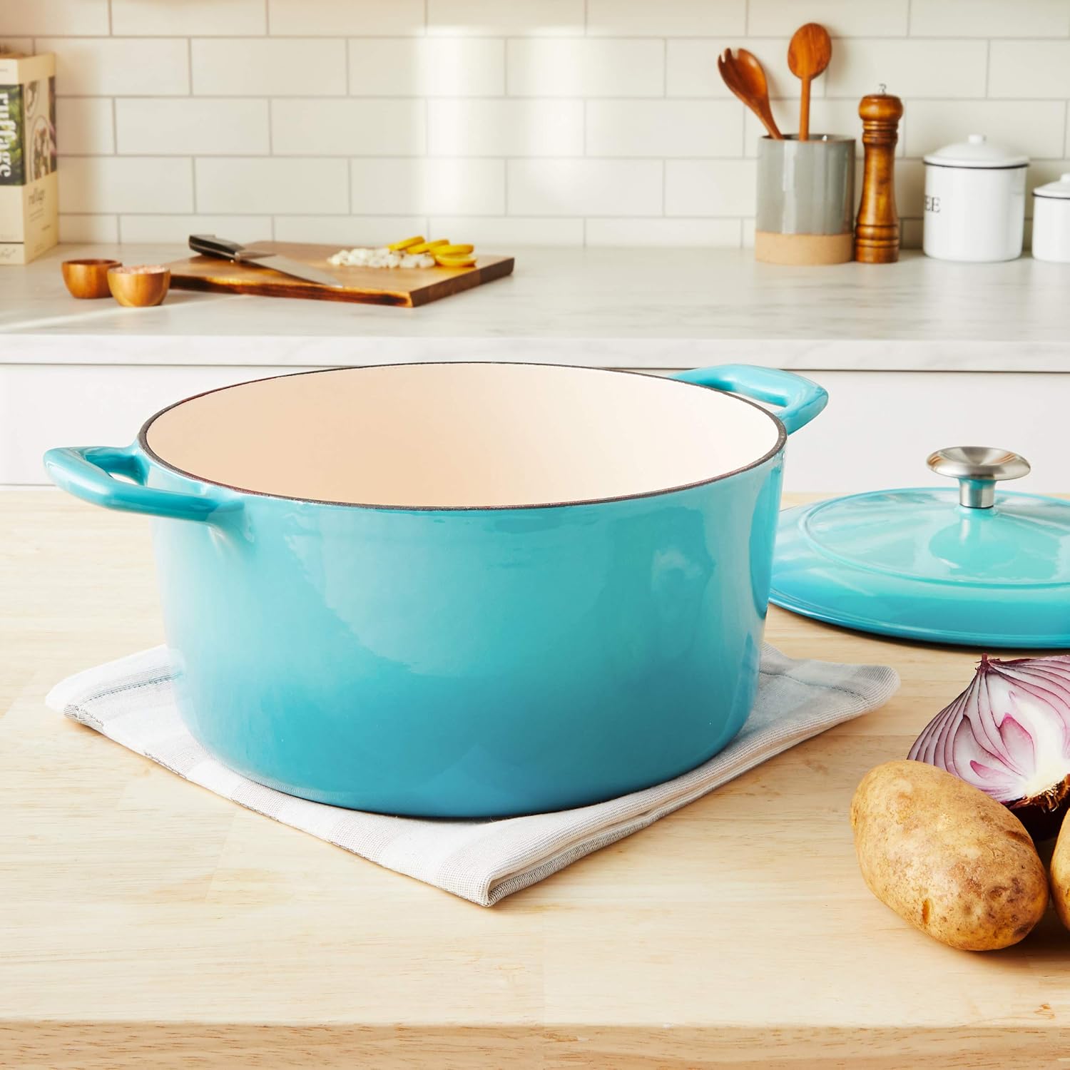 Tramontina Bestow Enameled Cast Iron 4-Qt Braiser Pan with Lid, Blue | Oven-to-Table Casserole Dish, Great for Shallow Braises & Simmers