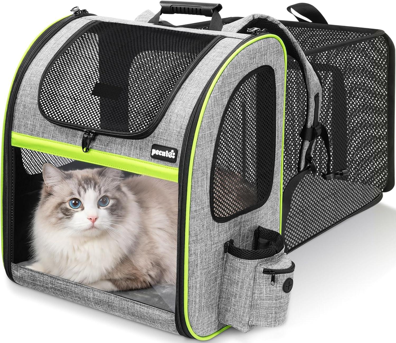 pecute Cat Backpack Expandable, Cat Carrier Backpack with Breathable Window