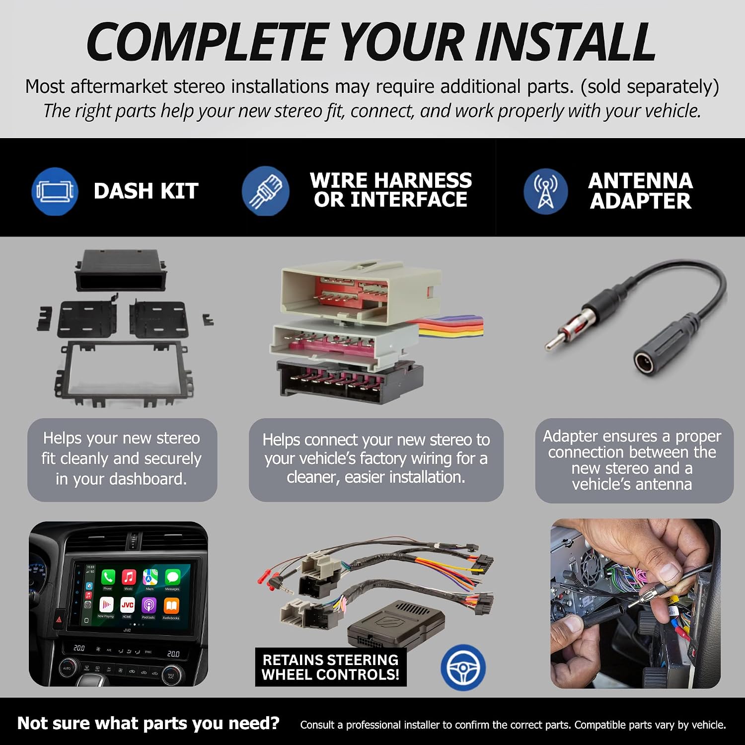 KENWOOD DDX5707S Double Din DVD Car Stereo with Apple Carplay and Android Auto, 6.8 Inch Touchscreen, Bluetooth, Backup Camera Input, Subwoofer Out