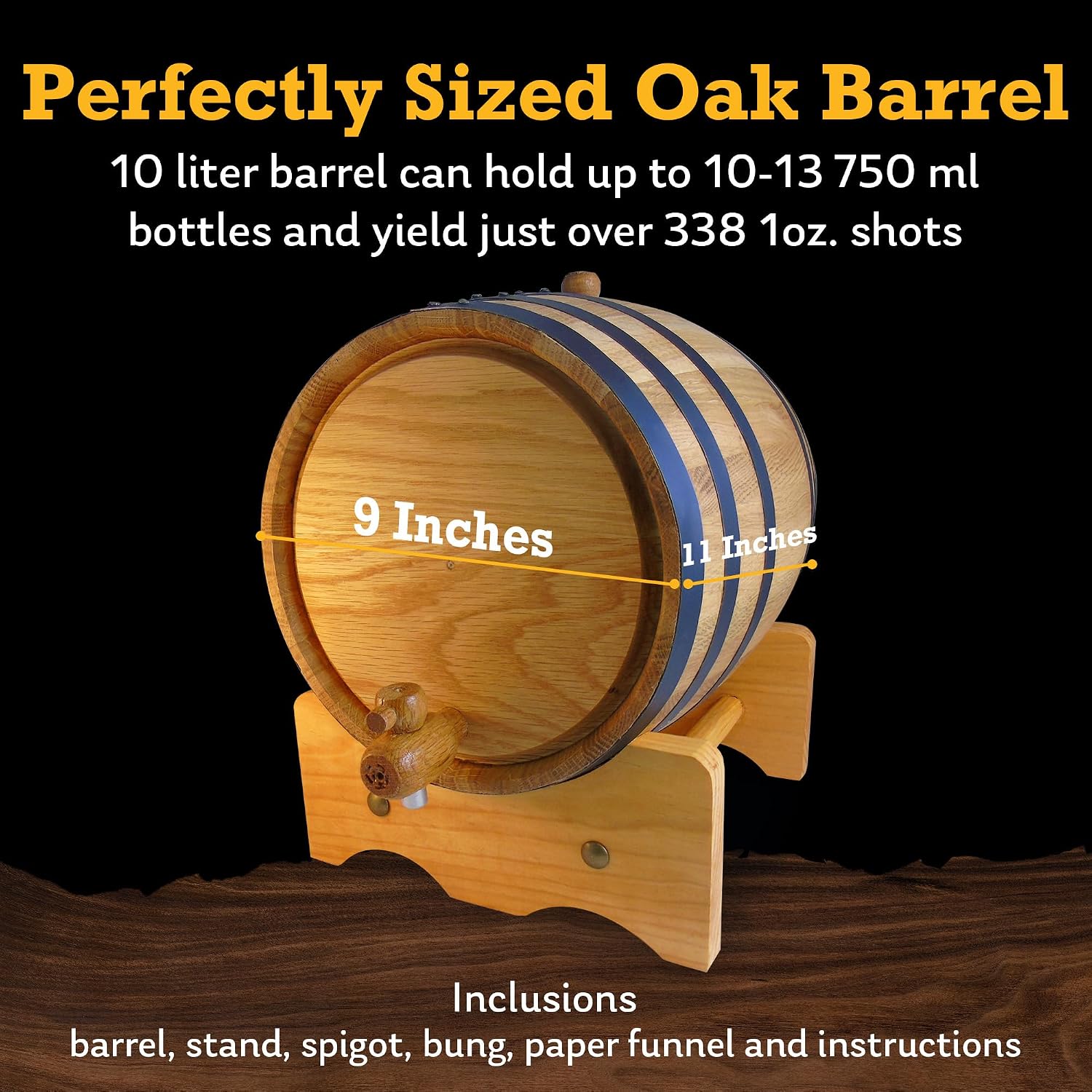 3L Charred Oak Aging Barrel for Whiskey, Rum & Wine