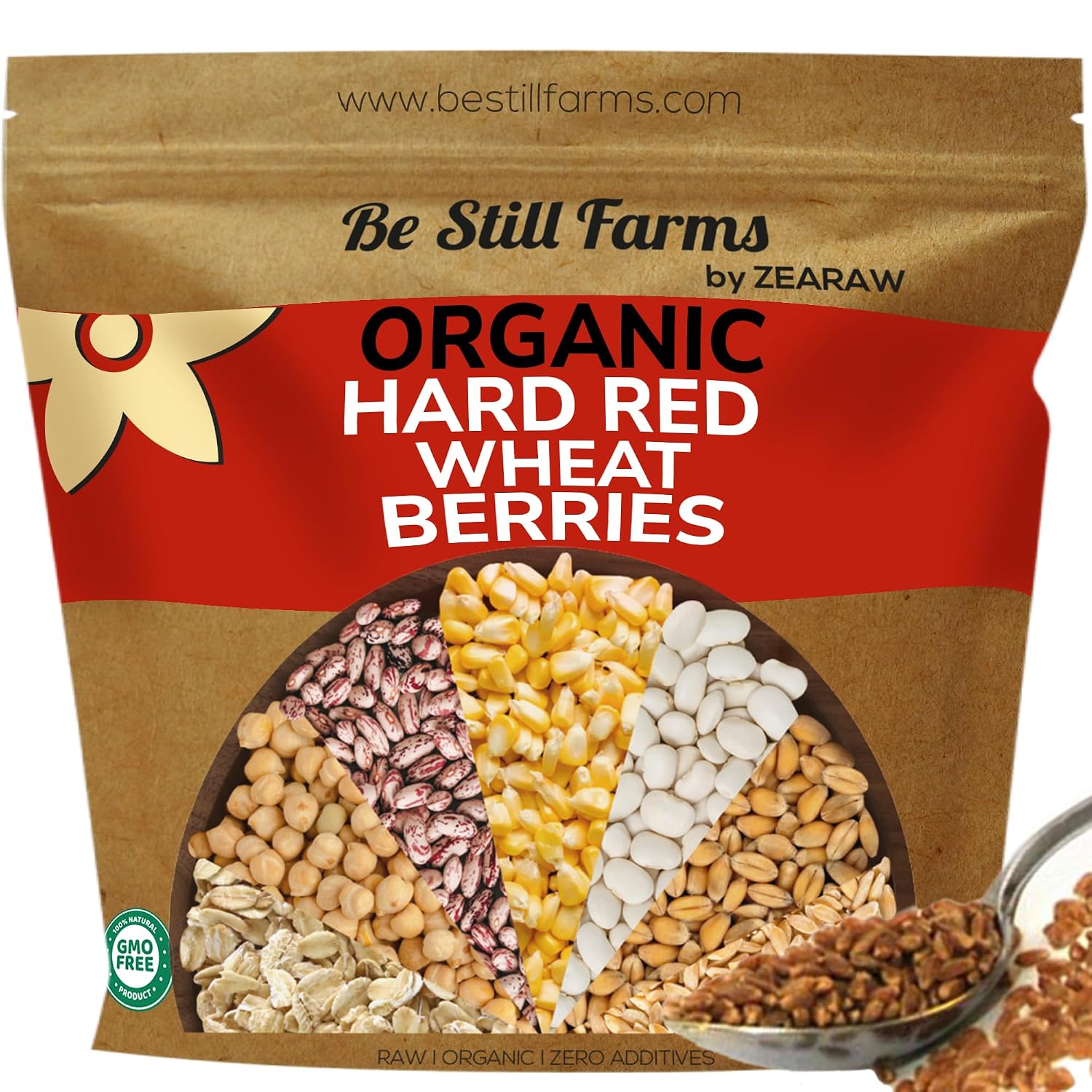 Organic Soft White Wheat Berries 5.8lb - Healthy Whole Grains Bulk | Ideal for Feeder Oats, Flour, Bread, Soup - High in Protein & Fiber - USA Grown | USDA Certified | Vegan | Non-GMO