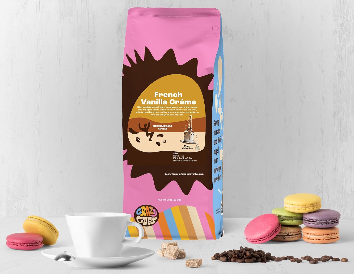 Crazy Cups Flavored Ground Coffee, Cinnamon French Toast, in 10 oz Bag, For Brewing Flavored Hot or Iced Coffee