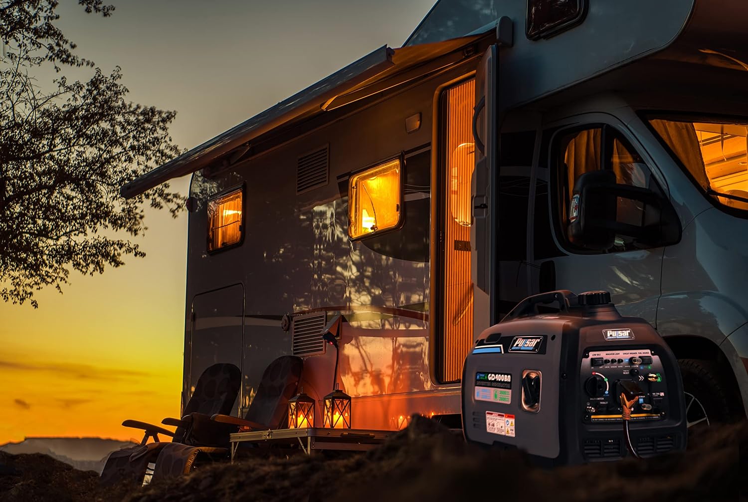 Pulsar 2,300W Portable Gas-Powered Quiet Inverter Generator With USB Outlet & Parallel Capability, Carb Compliant, G2319N