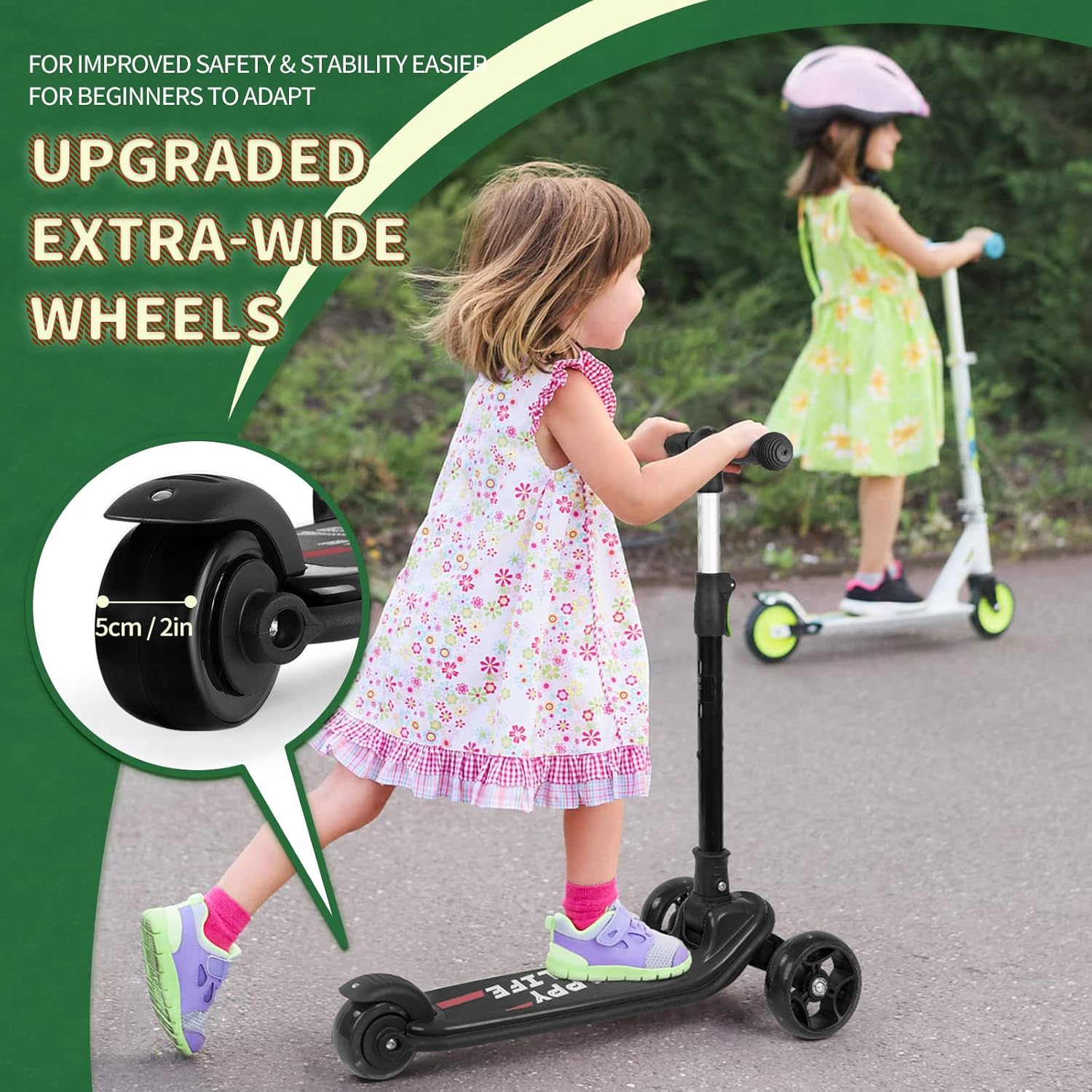 besrey 3 Wheel Scooter for Kids Ages 3-10 with 4 Adjustable Height