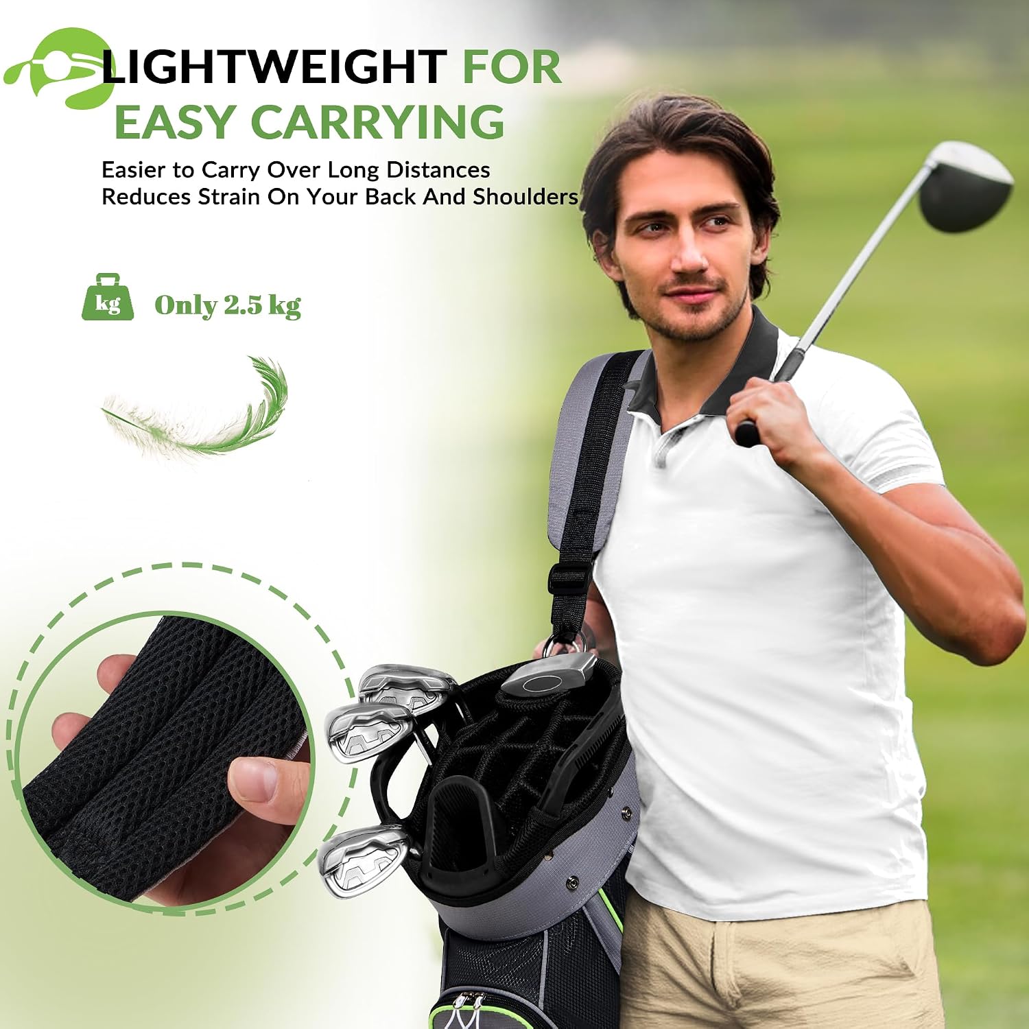 14-Way Golf Cart Bag, Full-Length Divider, Large Storage | Handles,Rain Cover,Multiple Pockets