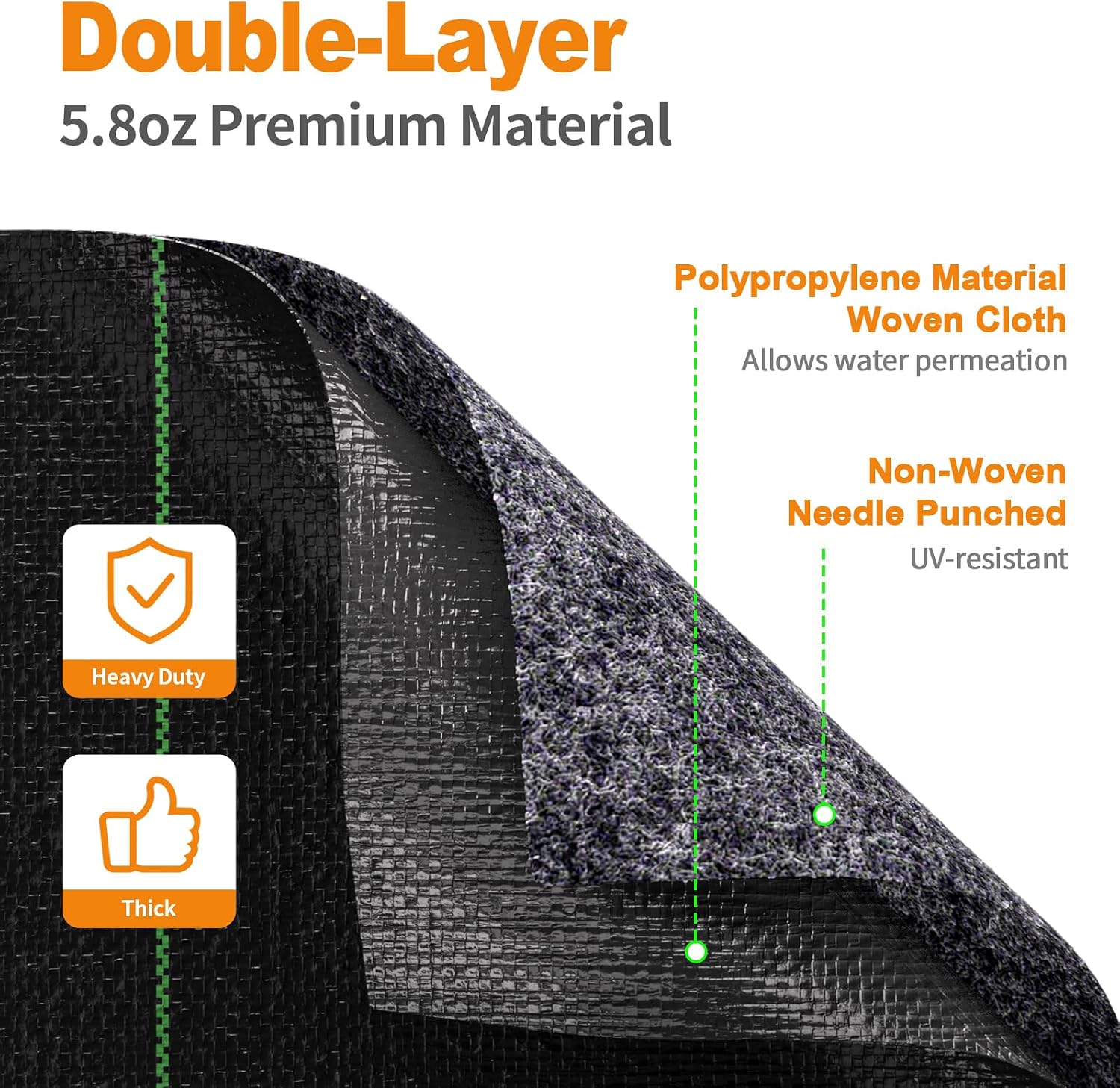 AMAGABELI 3.2oz 4ft x 100ft Weed Barrier Landscape Fabric Premium Garden Cloth Heavy Duty Weed Control Blocker Mat Gardening Ground Cover Durable Woven Geotextile Fabric Driveway Underlayment