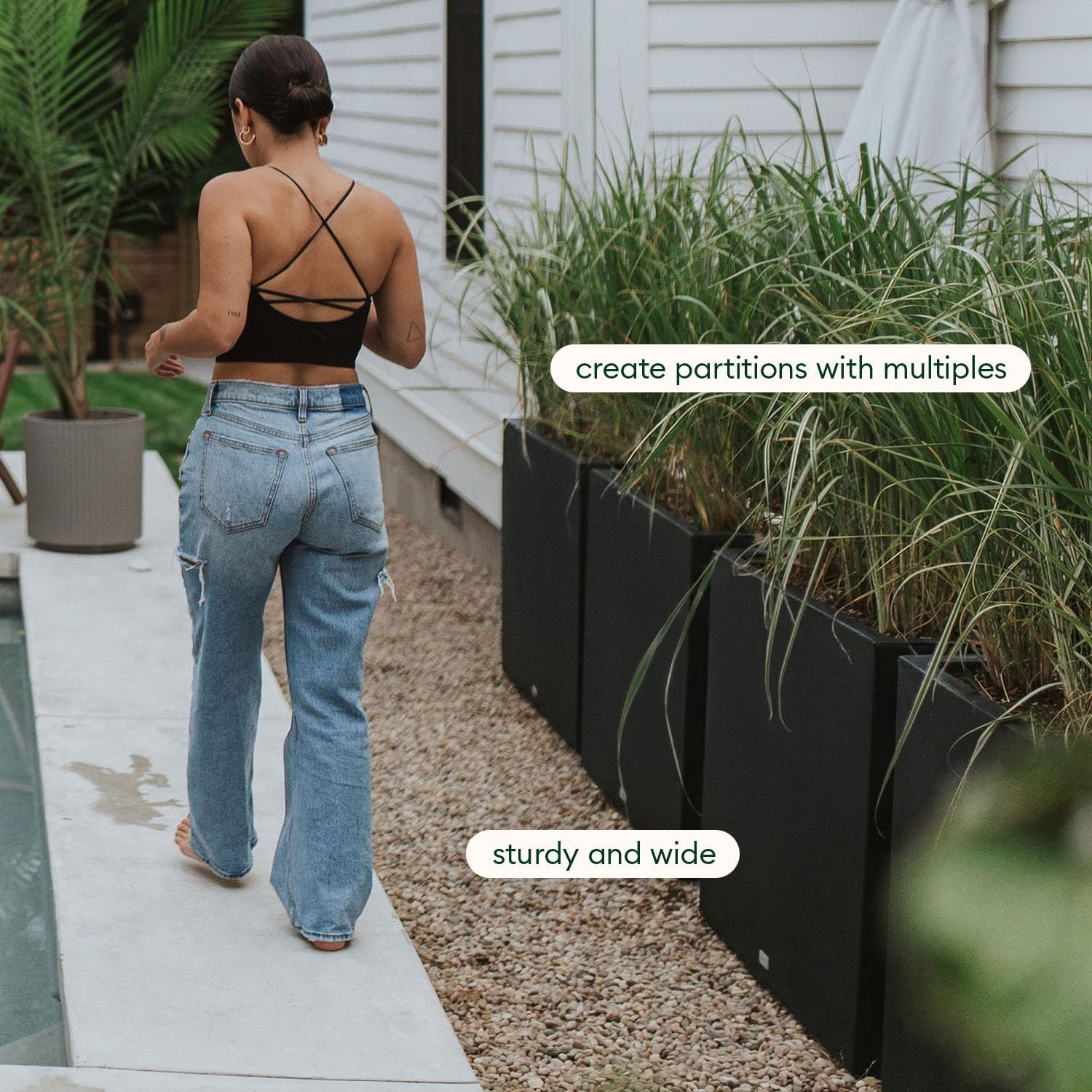 Veradek Span Plastic Box Series Planter - Tall Rectangular, White, All-Weather Resistant, Removable Insert Bucket, Modern Design, Indoor/Outdoor Use | Made From Durable Plastic Featuring a Removable Insert Bucket. Modern Porch/Patio Décor for Plants and…