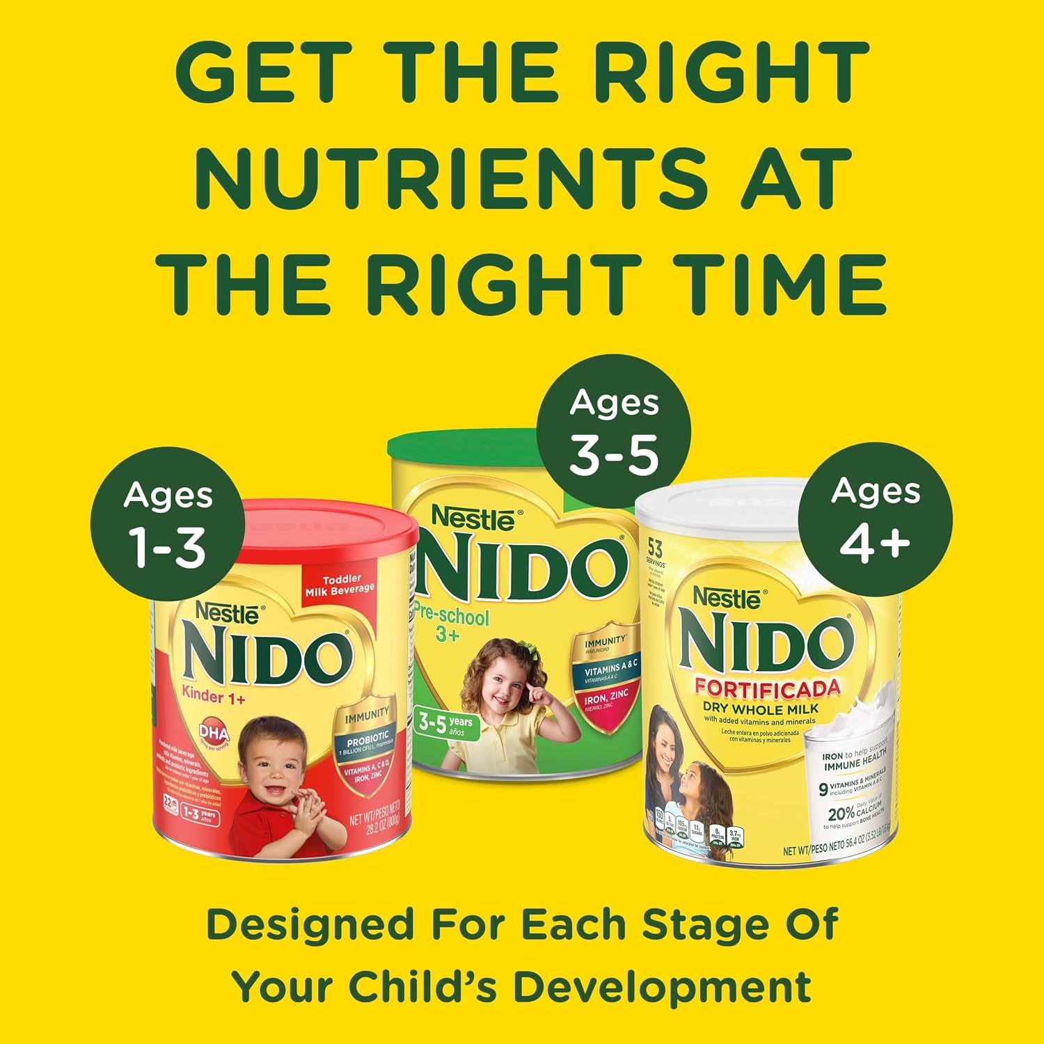 Nestle Nido Fortificada Whole Milk Powder, 28.1 Oz