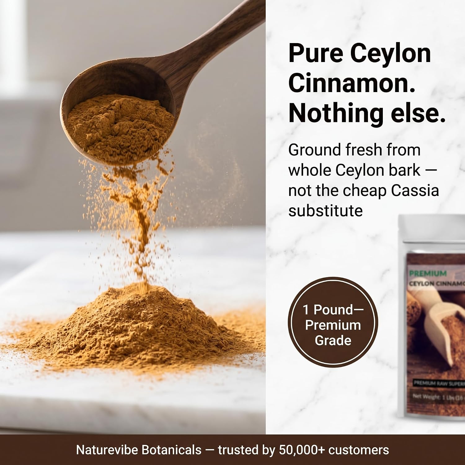 Ceylon Cinnamon Powder (1lb), Ground Premium Quality by Naturevibe Botanicals | Gluten-Free, Keto Friendly & Non-GMO (16 ounces)
