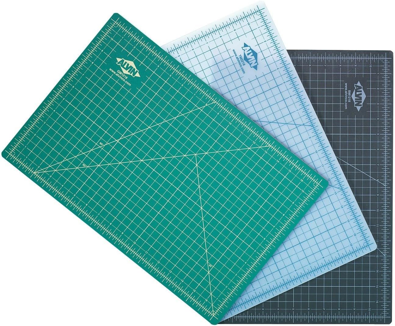 ALVIN GBM Self-Healing Cutting Mat 24 x 36 inch | Double-Sided Green/Black | 5-Layer Gridded Surface for Arts, Crafts and Sewing - Model GBM2436