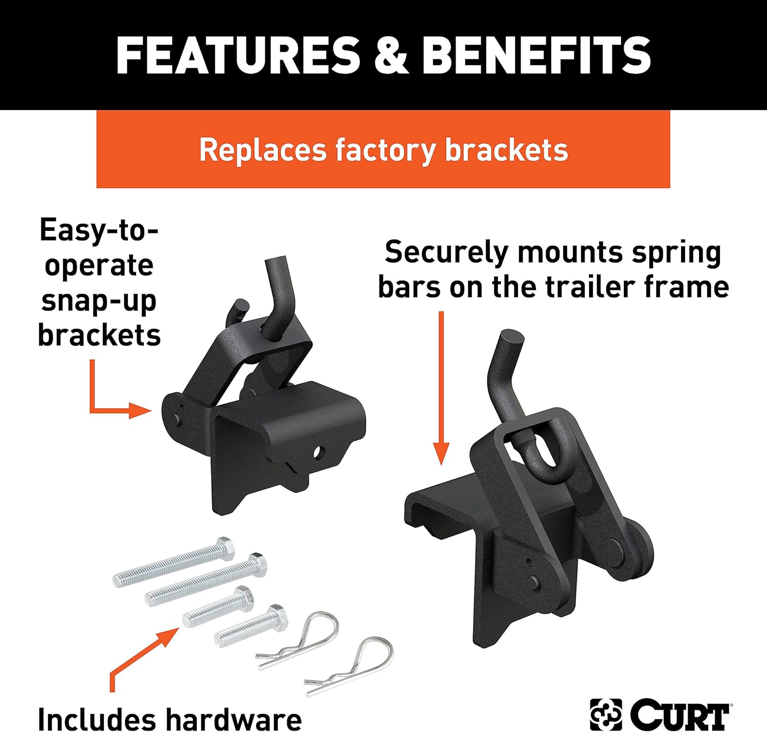 Curt Manufacturing 17208 Wd Hookup Brackets (New Design) 1Pr
