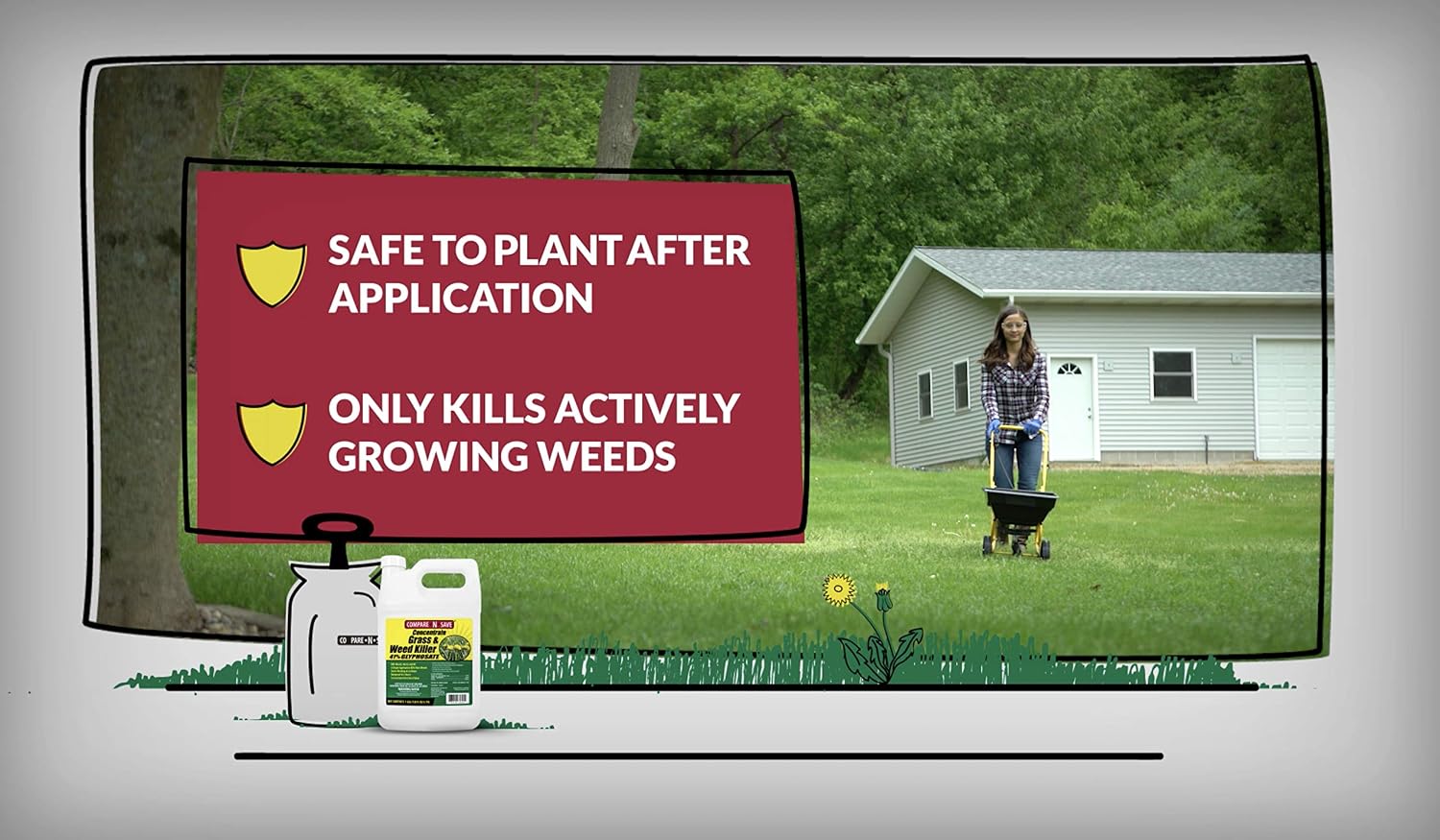 Compare-N-Save Glyphosate Concentrate Grass & Weed Killer Herbicide, 16-ounce