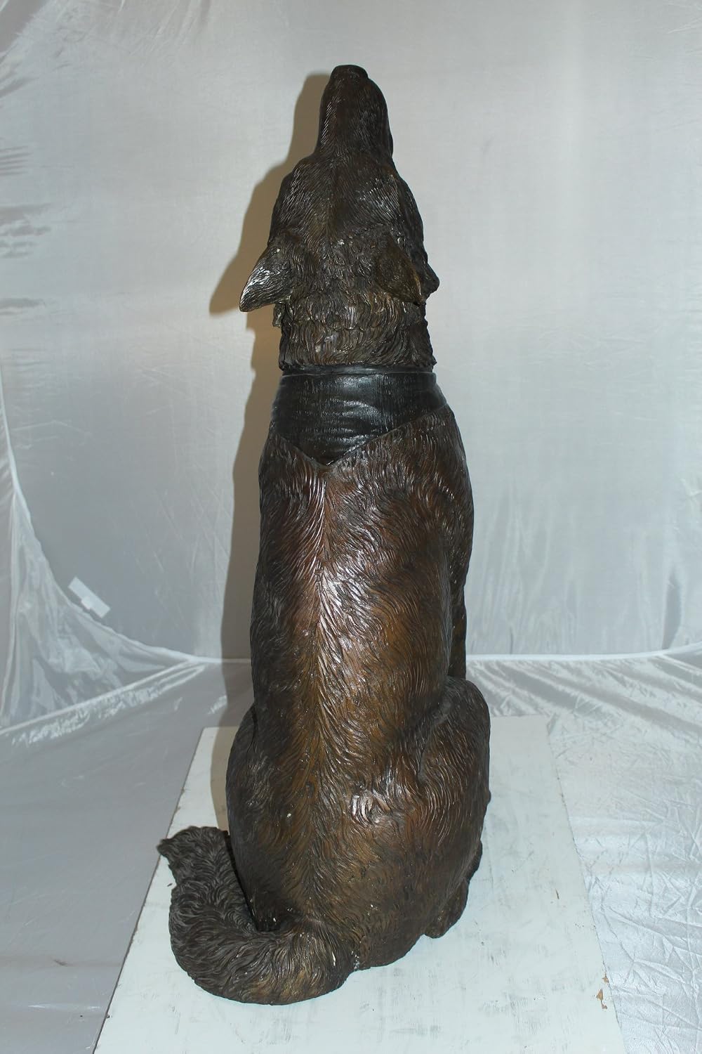 NIFAO Howling Wolf, Wildlife Medium Bronze Statue, 16" L x 20" W x 37" H