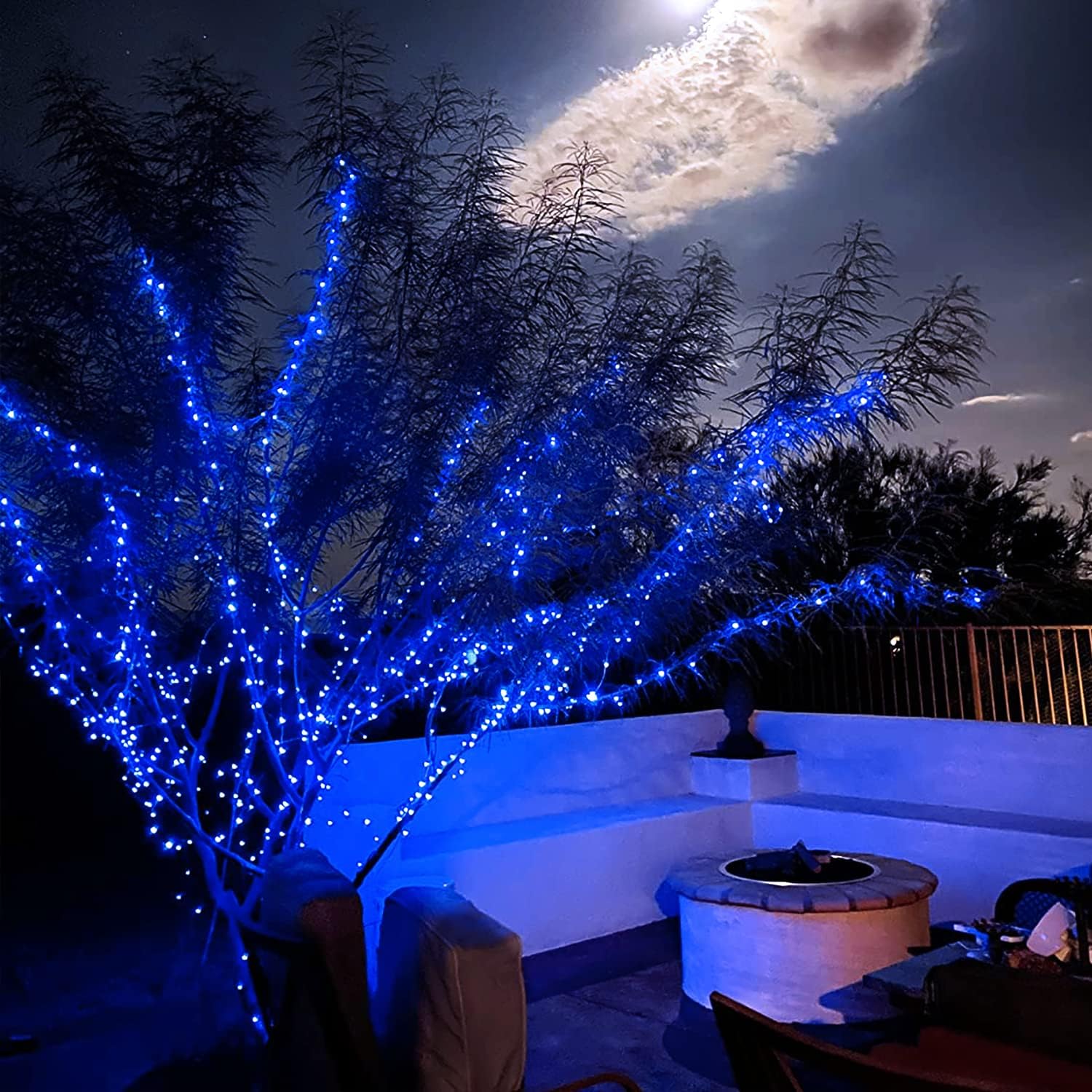 JMEXSUSS 2 Pack Solar String Lights Outdoor Total 66FT 200LED Fairy Lights | Outdoor Waterproof, 8 Modes Solar Christmas Lights for Outside Garden Tree Patio Yard Wedding Christmas Decorations, White