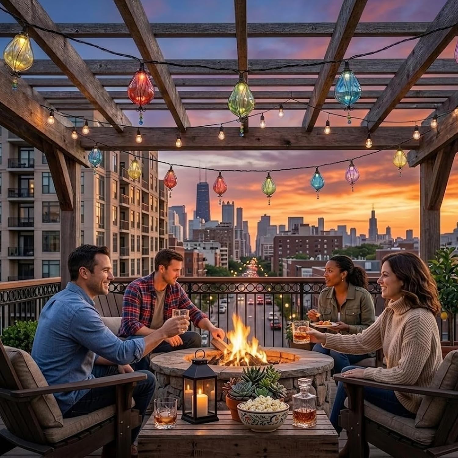 Vigdur Pineapple String Lights, 10FT Multicolor Patio Lights Outdoor