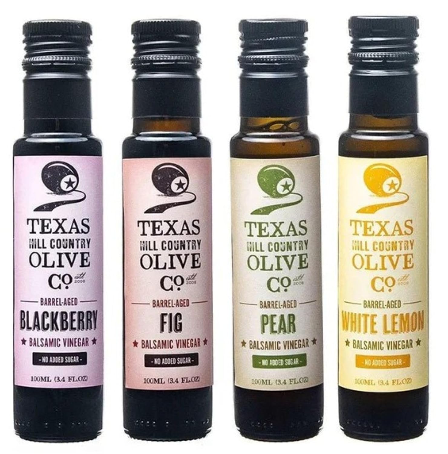 White Lemon Balsamic Vinegar - Gourmet Barrel Aged Infused Balsamic Vinegar - Great for Dressing Dipping Glazing - No Artificial Flavors or Added Sugar - Made in Texas (8.5 oz)