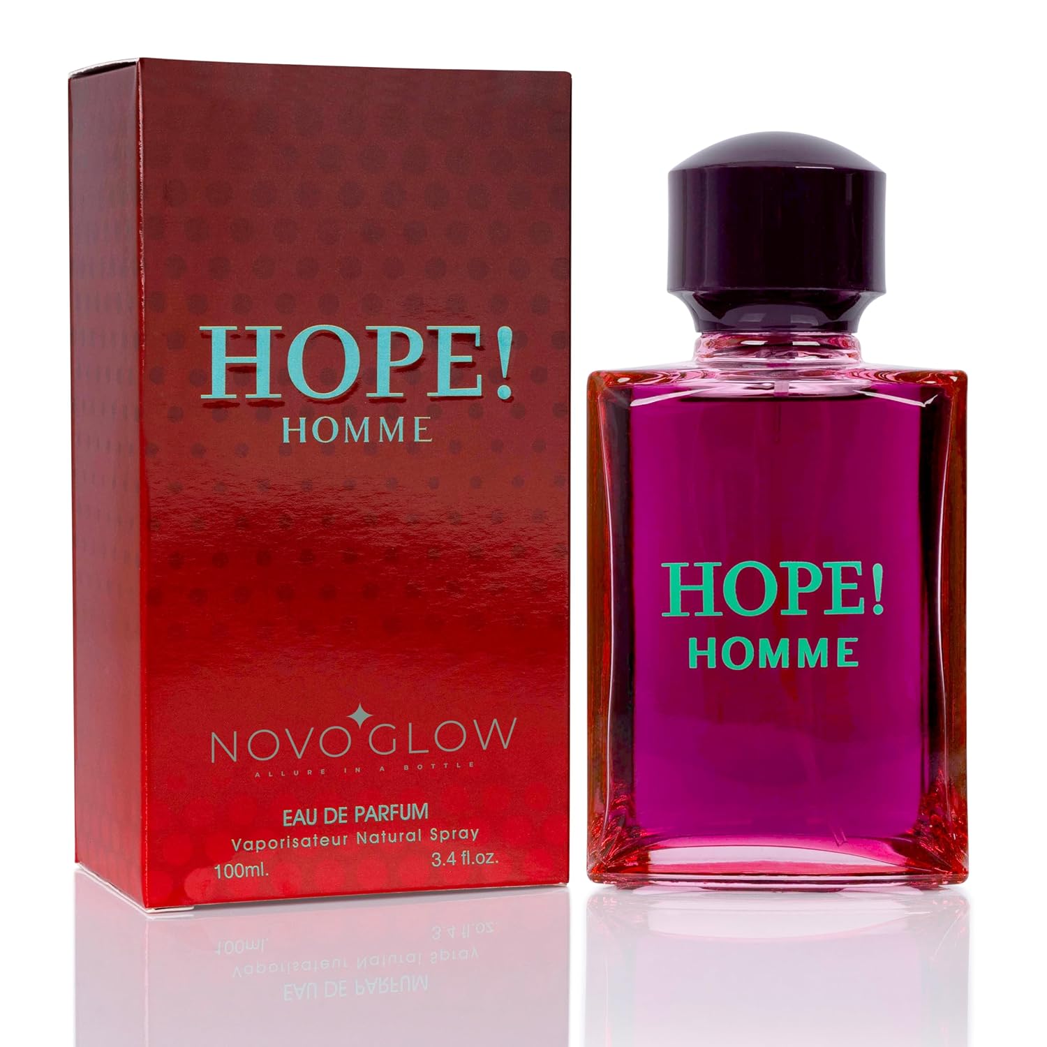 NovoGlow Hope Homme for Men - 100ml Eau De Parfum Spray for Men - Spicy Floral & Intense Fragrance, Warm Scent That Lasts All Day