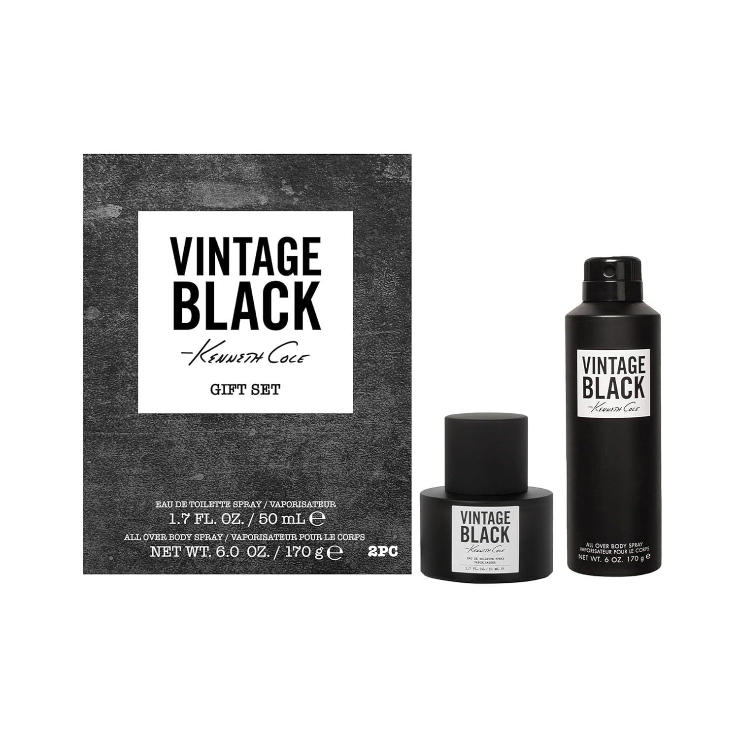 Kenneth Cole Vintage Black Eau de Toilette Spray Cologne for Men, 3.4 Fl. Oz.