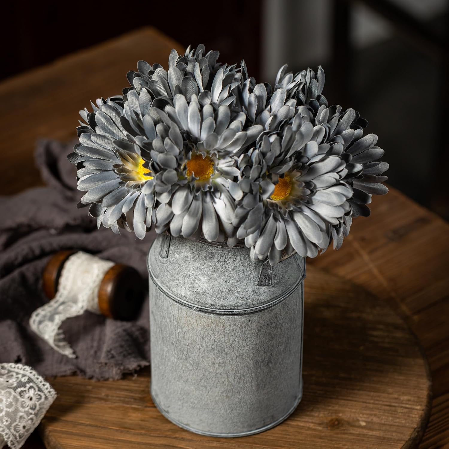 TOPIA Artificial African Daisies Flowers African Daisy Silk Flowers Artificial Gerbera Daisies Pack of 10 (Yellow)