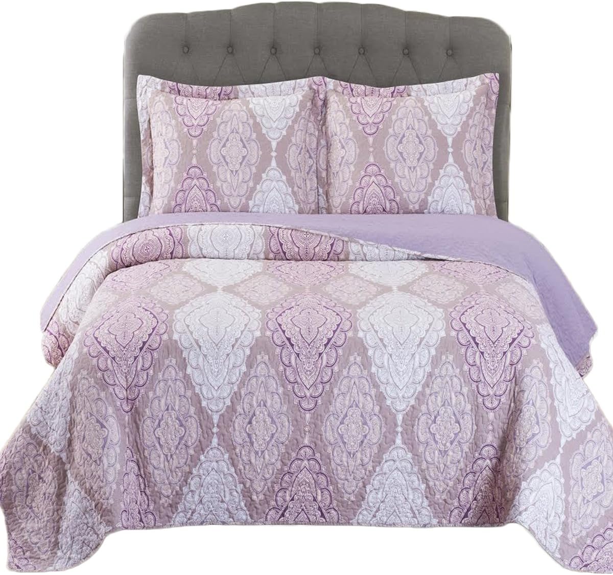Royal Hotel Ayat Birds Oversized Coverlet Set Queen Size – Luxury Queen Quilt Bedspread, All Season Soft Filled Quilts