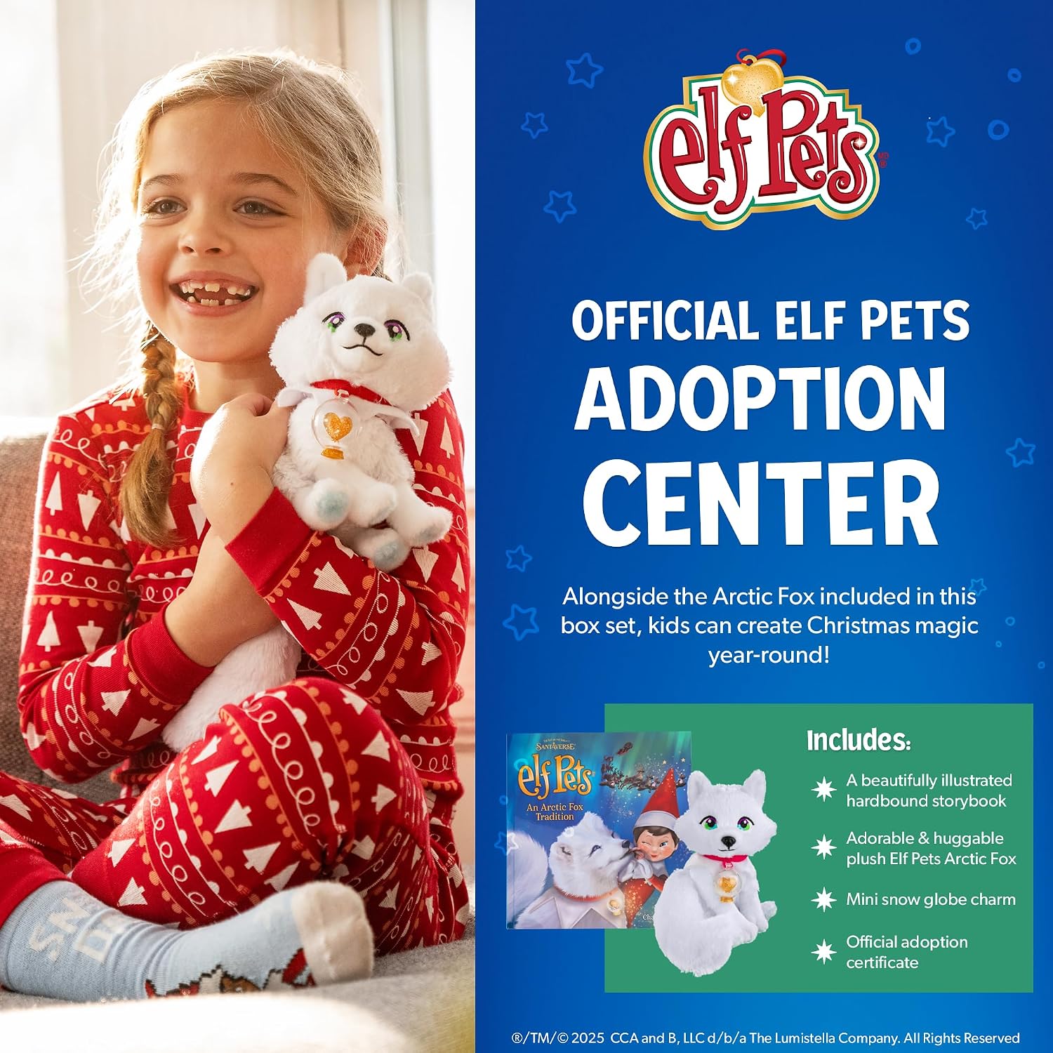The Elf on the Shelf Elf Pets Arctic Fox Book & Plush | Includes Arctic Fox plush, storybook, snow globe charm and adoption certificate.