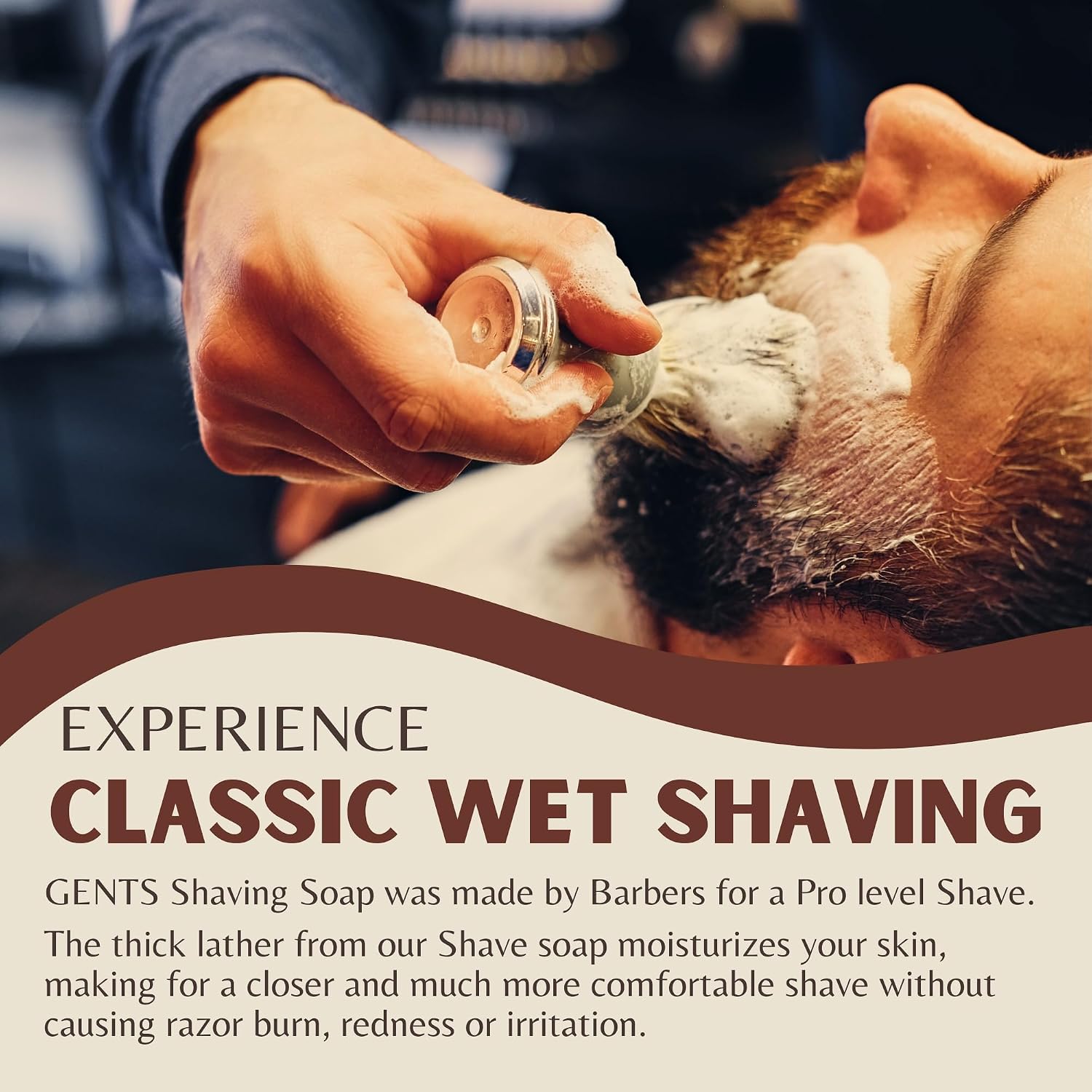GENTS Men’s Shave Soap, 97% Natural Cedar Pine Scent, Rich Lather Wet Shaving, Traditional Shaving Soap for Men, 3oz Puck