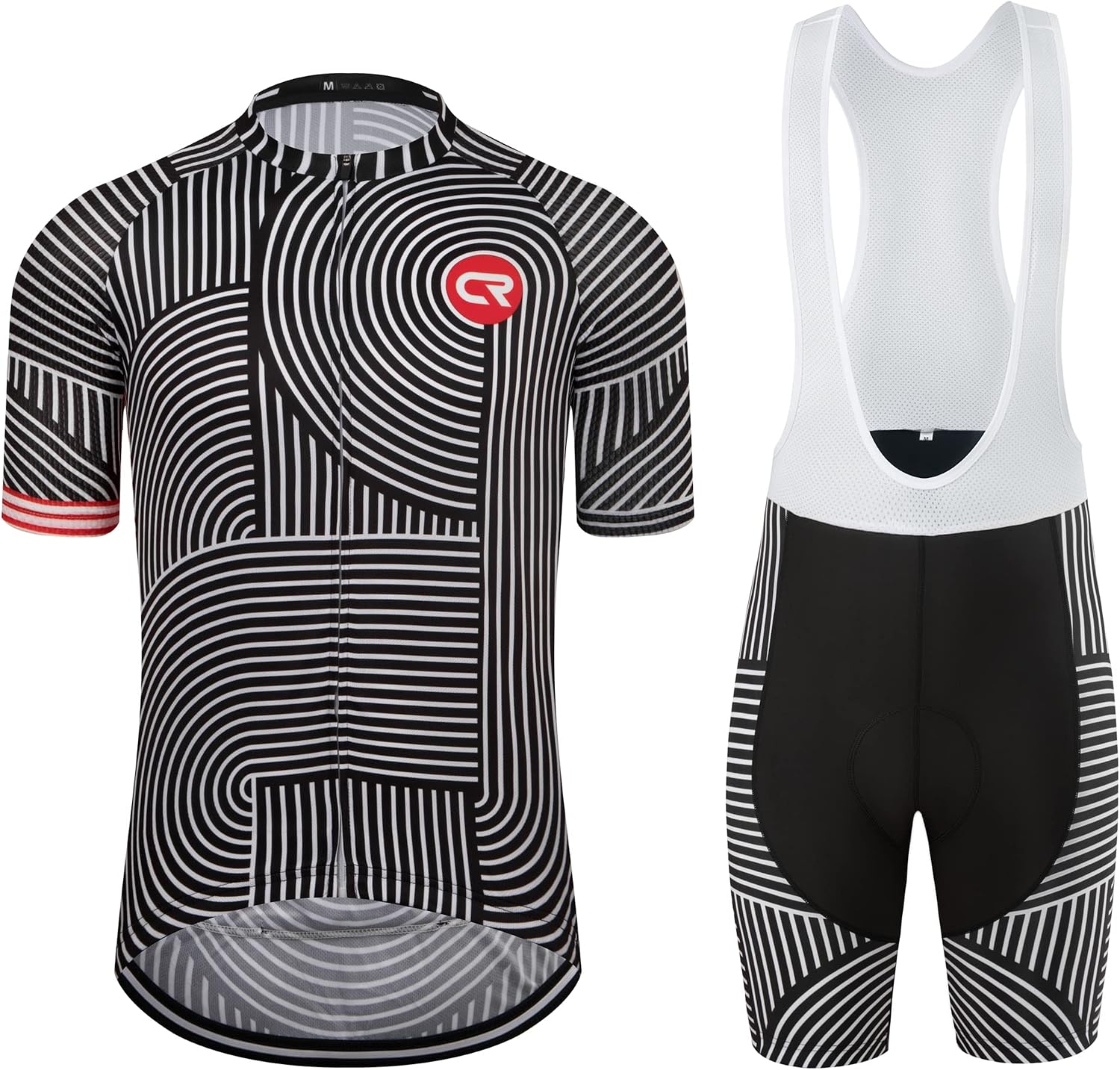 Coconut Ropamo CR Men's Cycling Jersey Set Road Bike Jersey Zipper Pocket Bib Shorts with 4D Padded Cycling Clothing Set