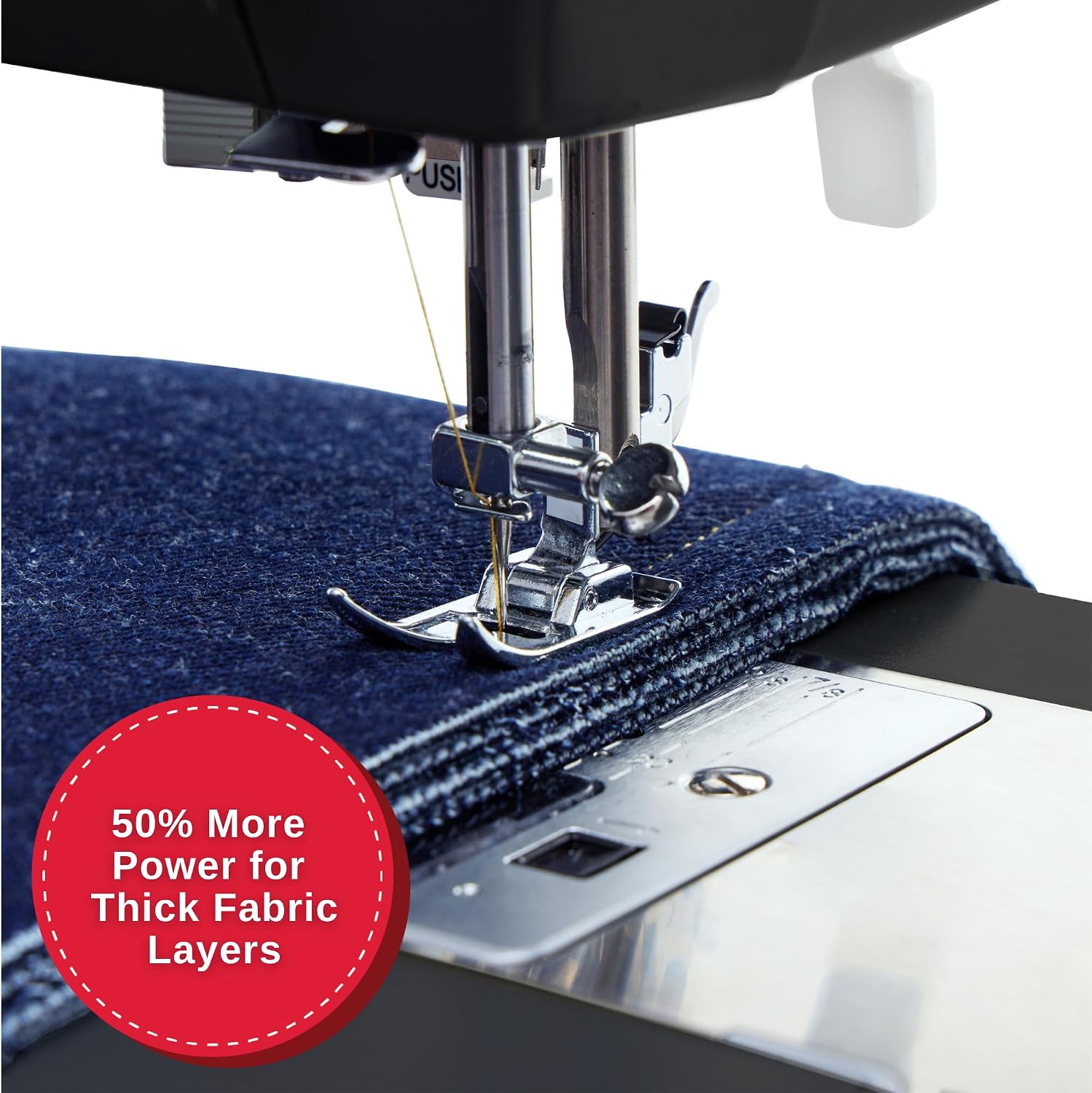 SINGER® 4432 (Grey) High Speed Heavy Duty Sewing Machine + Accessory Kit | 32 stitches deliver 110 applications, 50% more power for thick fabrics, 1100 per minute capacity, 1-step buttonhole design