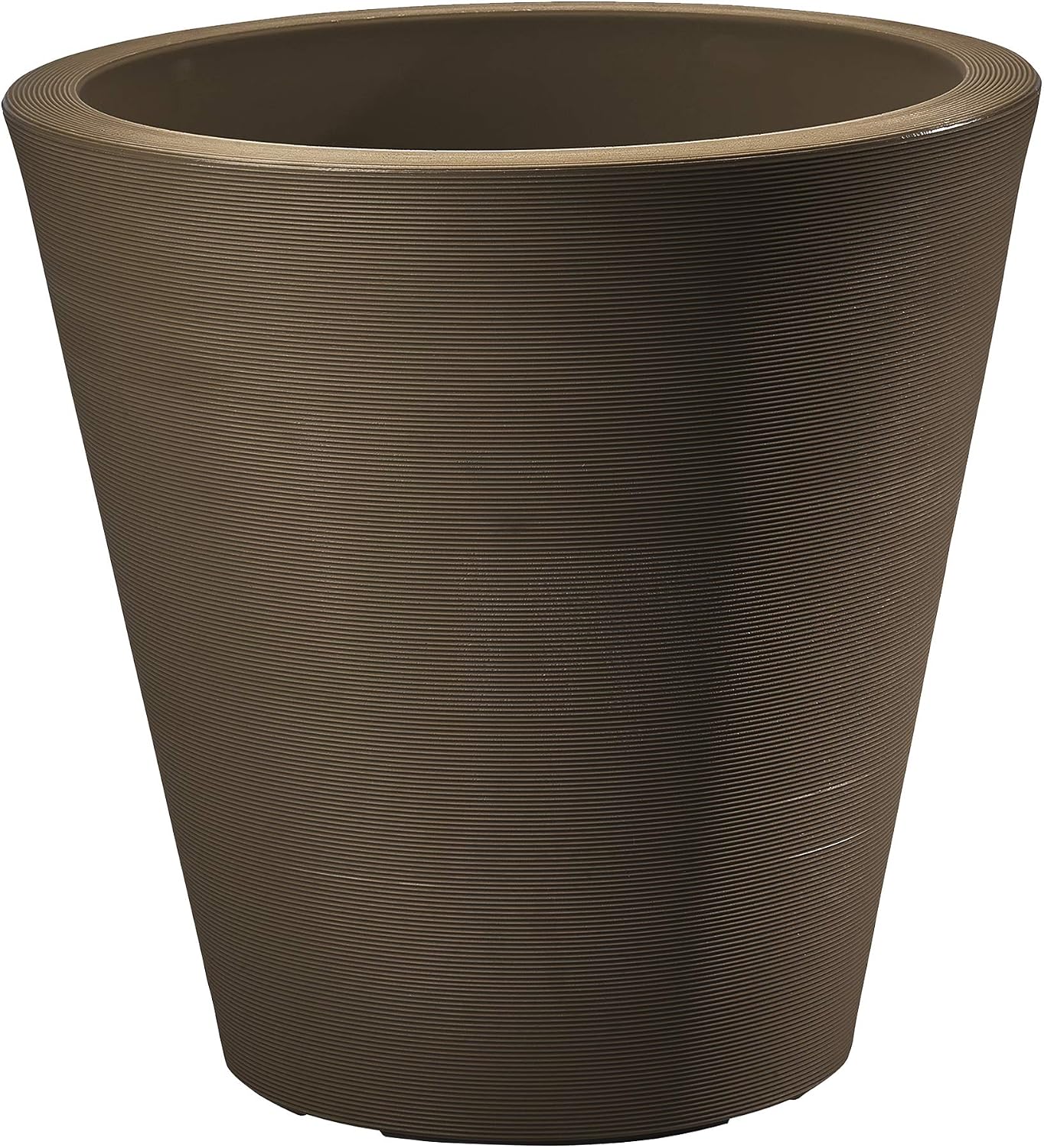 Crescent Garden Madison Planter– Weather-Resistant, Double Walled Indoor/Outdoor Plant Pot with Drain Hole – Durable All-Season Flower Container, 14" W (Cloud White)