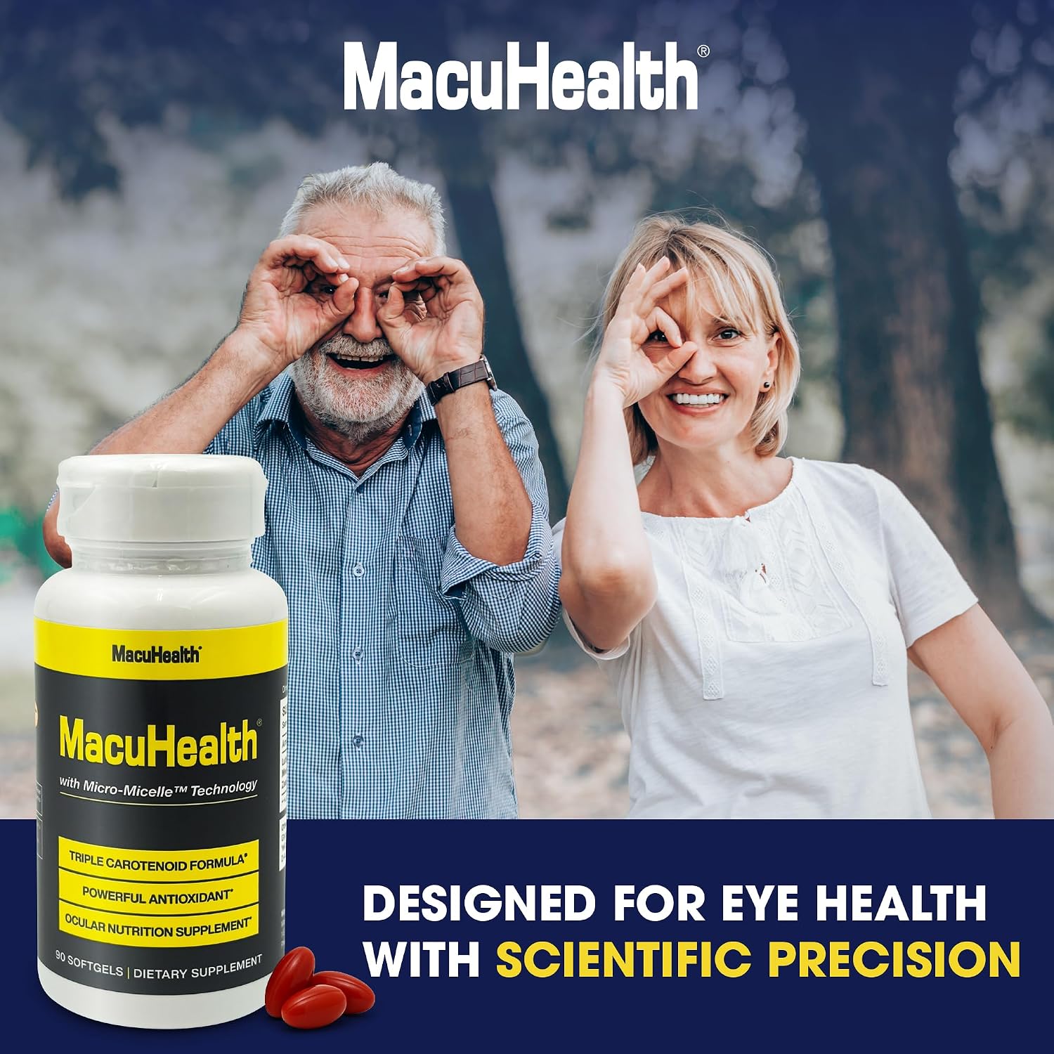 Macuhealth Triple Carotenoid Formula - Eye Vitamins for Adults | 90 softgels, 3 months supply, Advanced Eye Support & Health Eye Formula