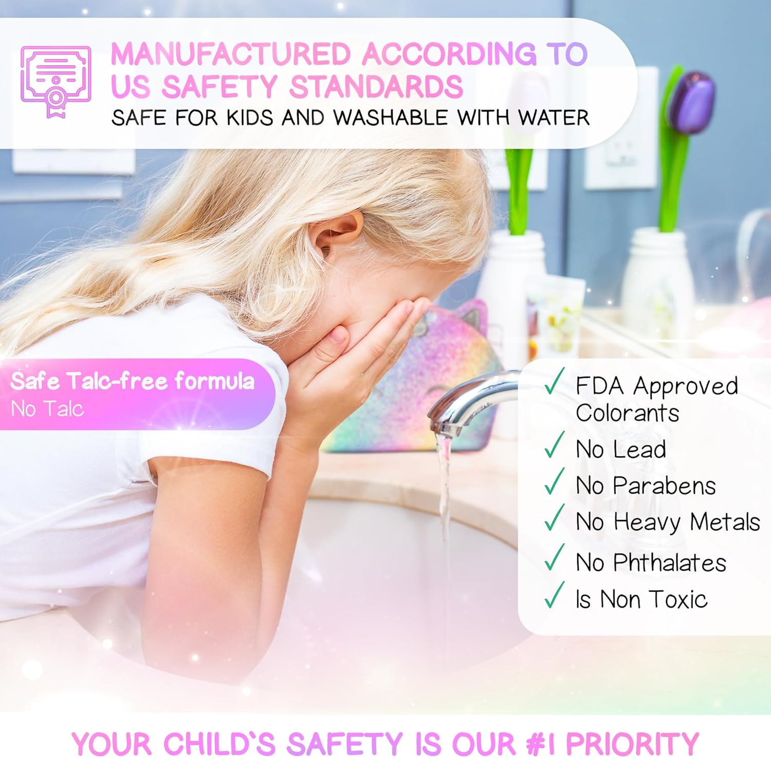 Kids Real Makeup Kit with Unicorn Purse Non Toxic Washable Make Up Set