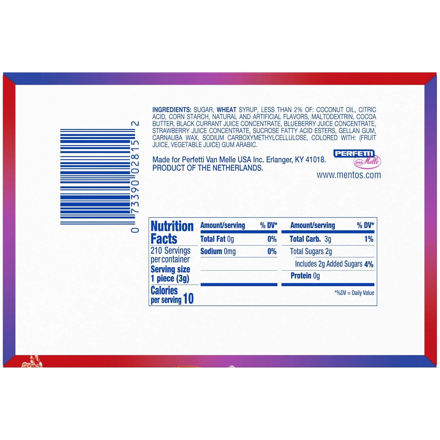 Mentos Chewy Mint Candy Roll, Cinnamon, 14 Pieces Per Roll, 15 Count Pack