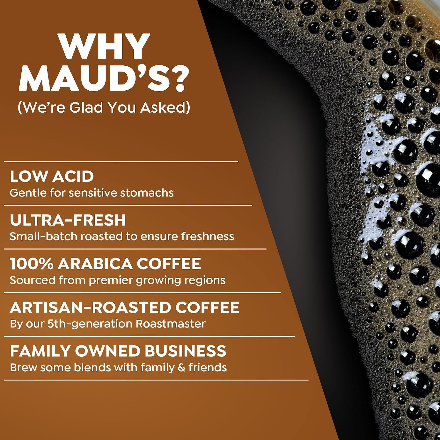 Maud’s Decaf Dark Roast Coffee Pods, 100ct | Decaffeinated Coffee in Single Serve Pods – Compatible with Keurig Coffee Makers