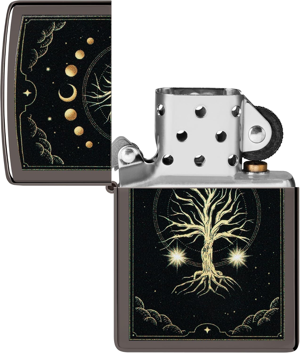 Zippo Tree of Life Pocket Lighter - Refillable Flip-Top Windproof Lighters - Spiritual and Symbolic Design Pocket Lighters - Luxury Metal Lighter Made in USA