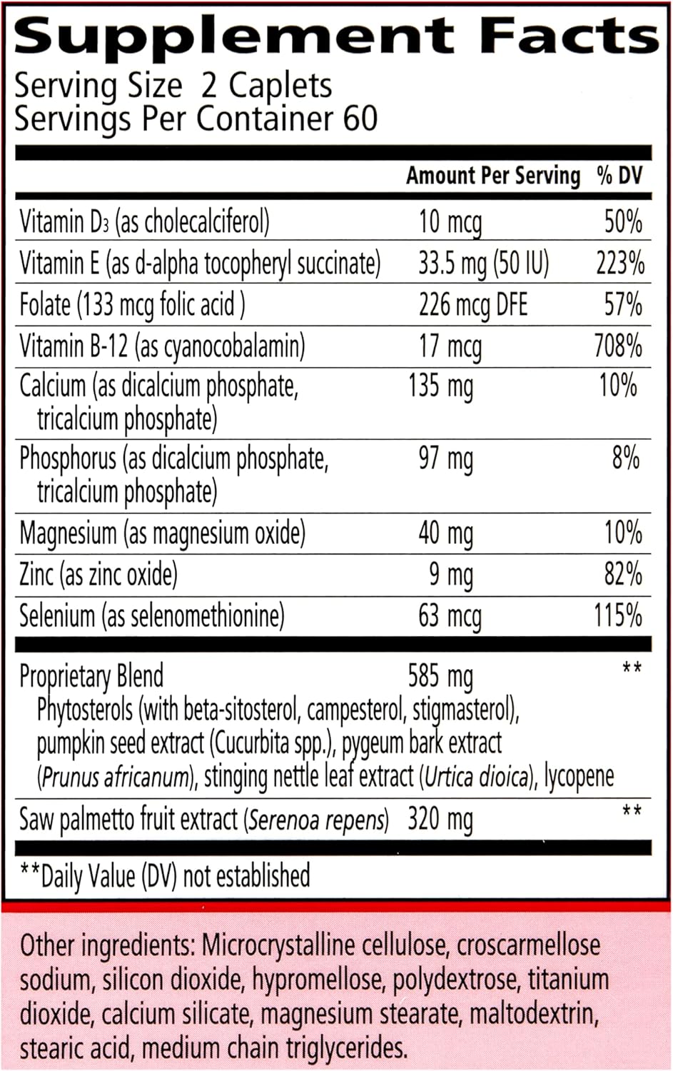 Urinozinc Prostate Plus, Saw Palmetto & Beta Sitosterol Supplement for Men, Reduce Frequent Urination (2 Month Supply, 120 Count)