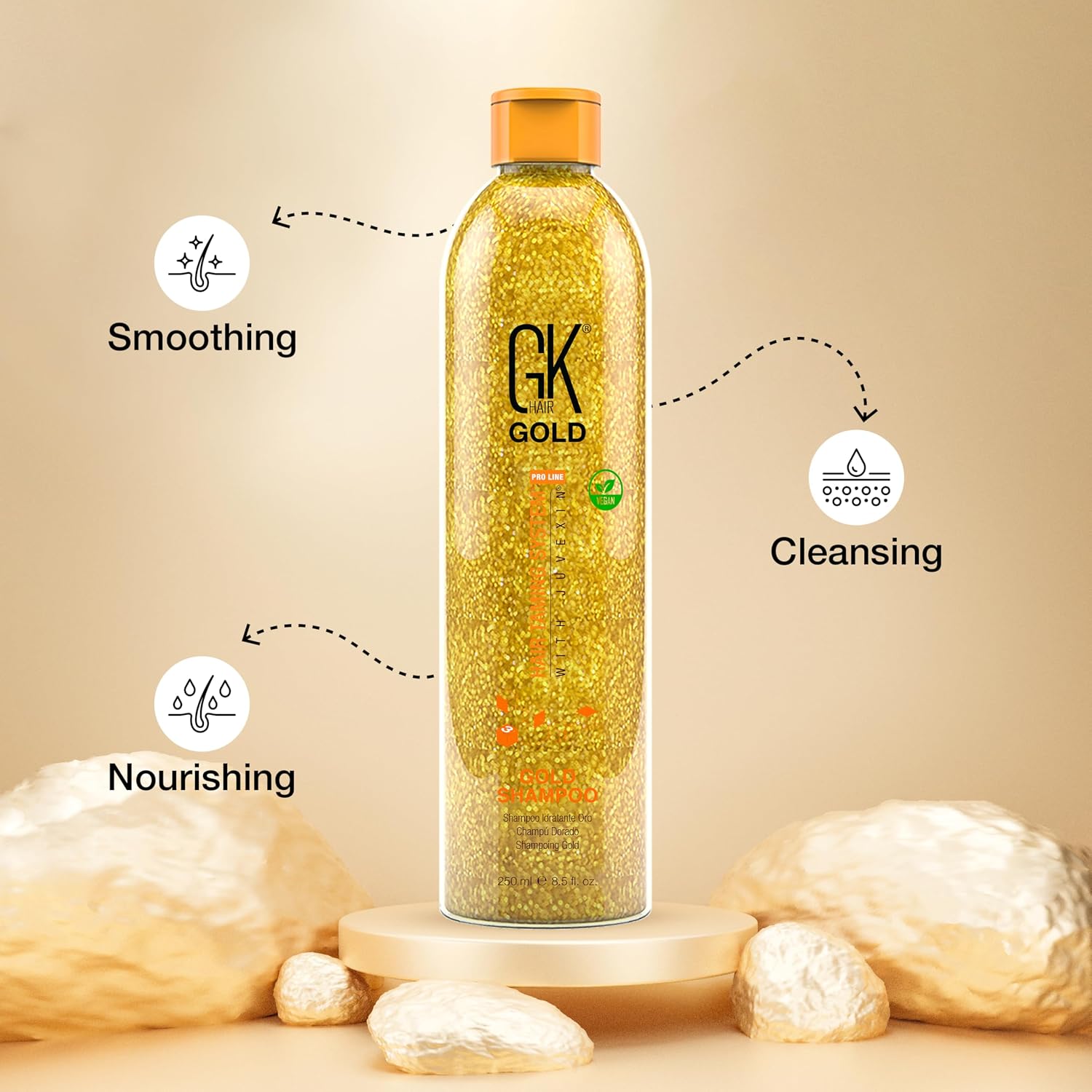 GK HAIR Anti-Dandruff Shampoo Leaving Your Scalp Refreshed and Hair Soft, Smooth – Sulfate-Free Shampoo for Dry Damaged Hair for Men and Women 8.5 Fl Oz