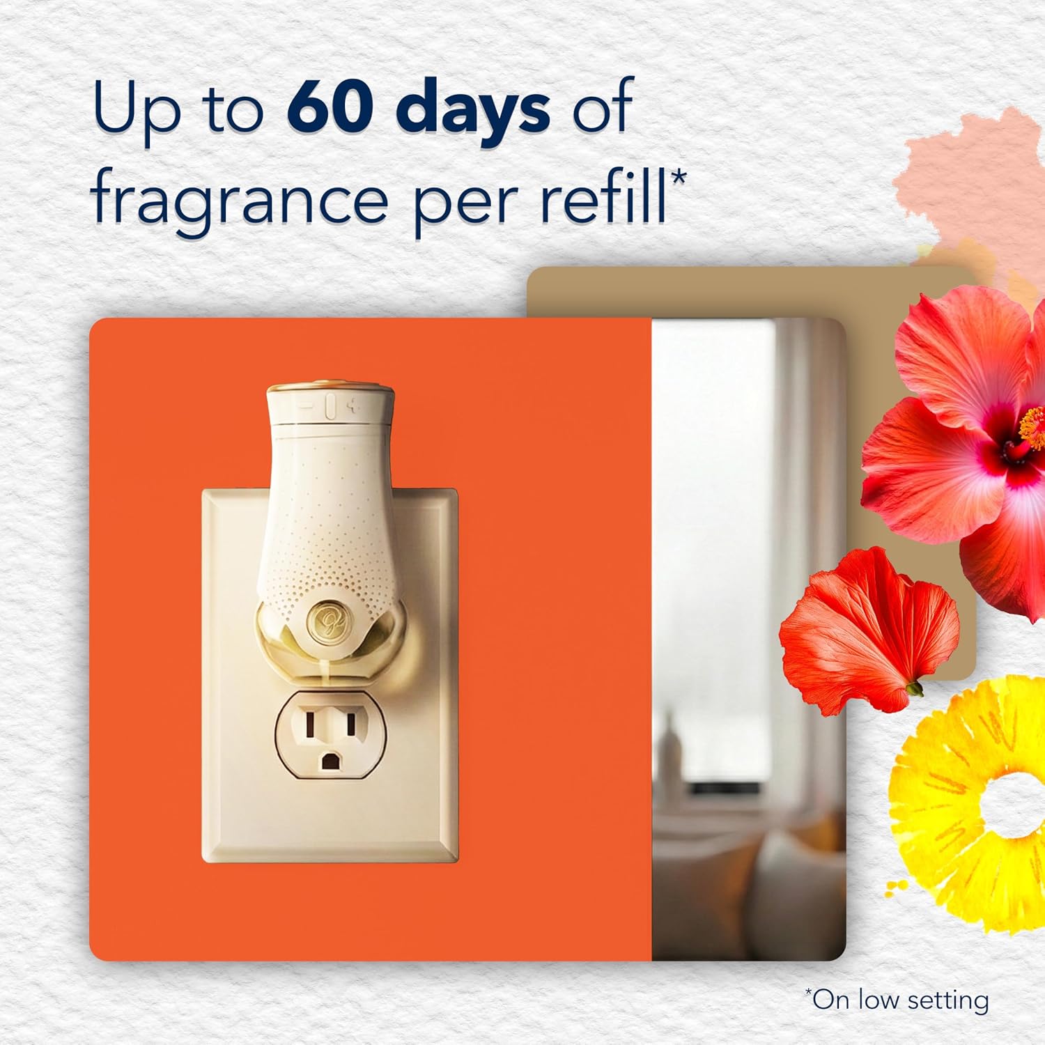 Glade PlugIns Refills Air Freshener Starter Kit, Hawaiian Breeze, Scented and Essential Oils for Home and Bathroom, 0.67 Fl Oz, 1 Warmer + 1 Refill