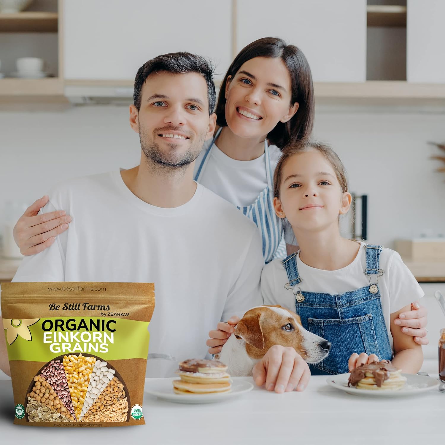 Organic Einkorn Farro Grain 4.8 lb - Einkorn Wheat Berries Bulk Whole | Ancient Grains Ideal for Soup, Flour, Bread - High in Fiber - USA Grown | USDA Certified | Vegan | Non-GMO