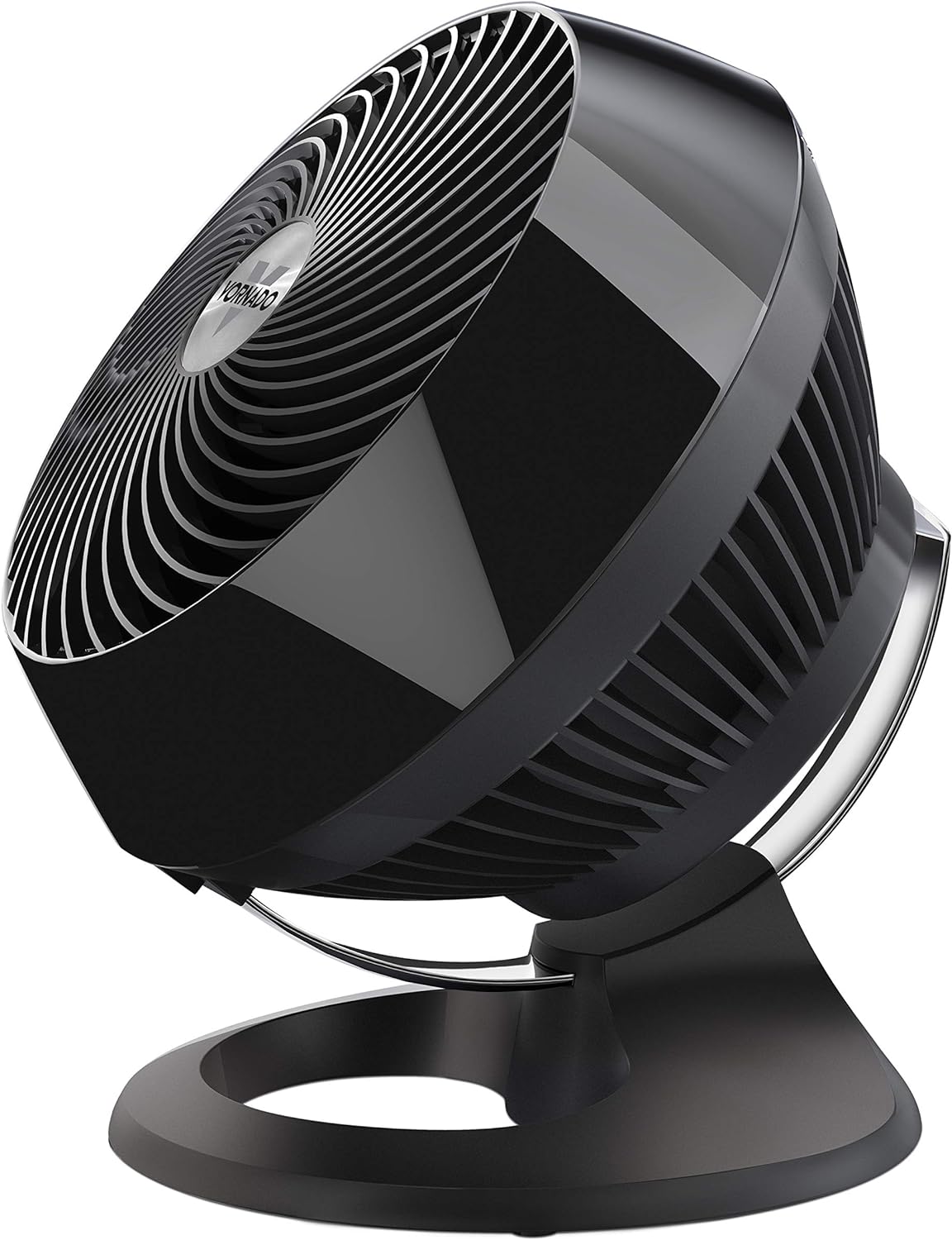 Vornado 460 Small Desk Fan with 3 Speed Settings, Adjustable Tilt Chrome Glide Bar, for Bedroom, Office, Home, Air Circulation up to 70 Feet, Quiet Table Fan, Black