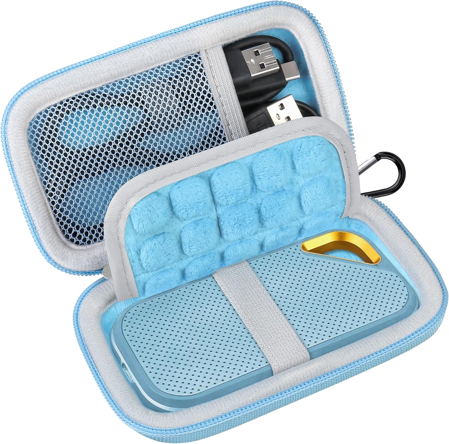 Lacdo Hard Carrying Case for SanDisk Extreme Pro/SanDisk Extreme Portable External SSD 500GB 1TB 2TB 4TB 8TB USB-C Solid State Drive EVA Shockproof